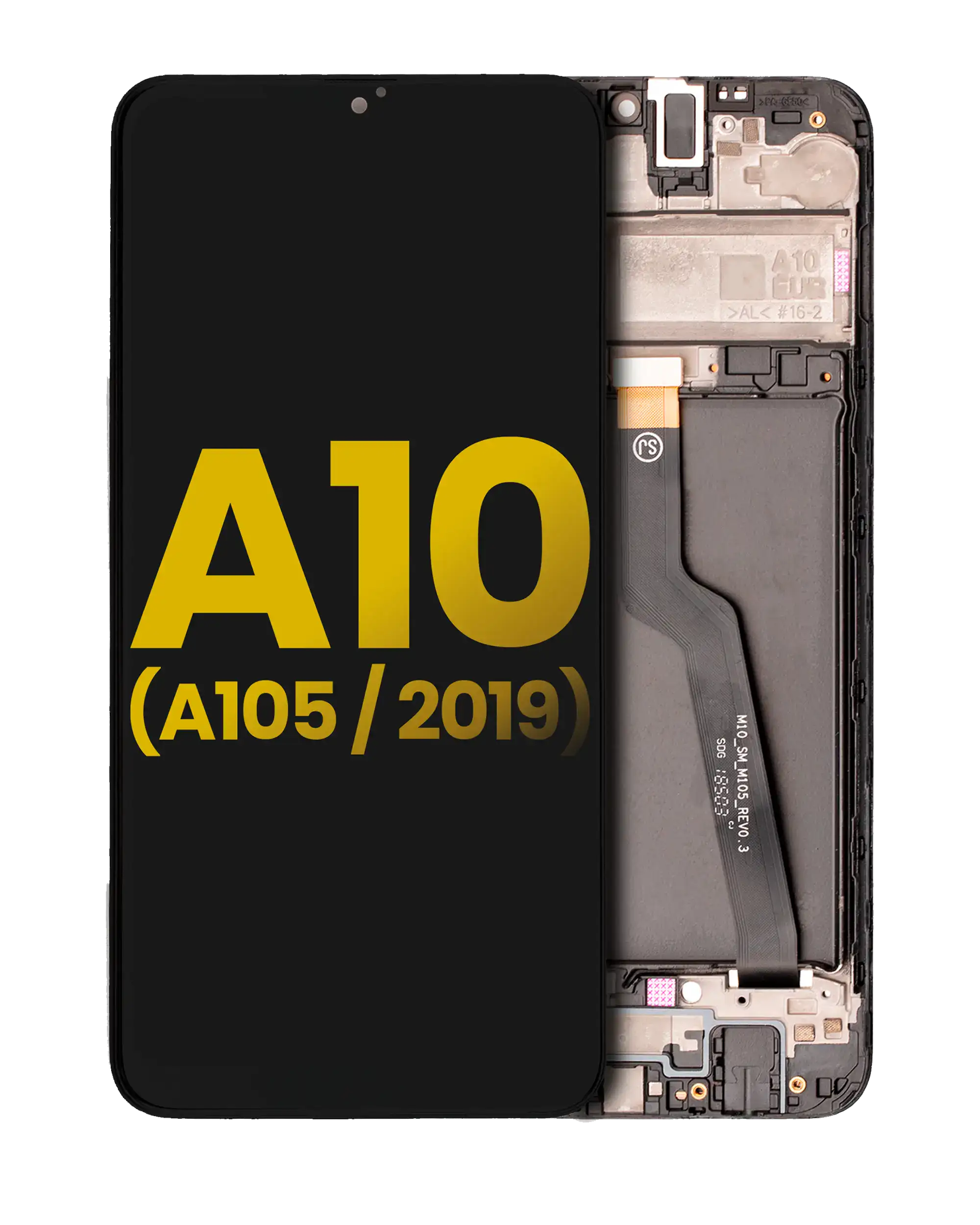 Lcd Assembly With Frame Compatible For Samsung Galaxy A10 (A105 / 2019) (International Dual Sim Version) (Refurbished) (Black)