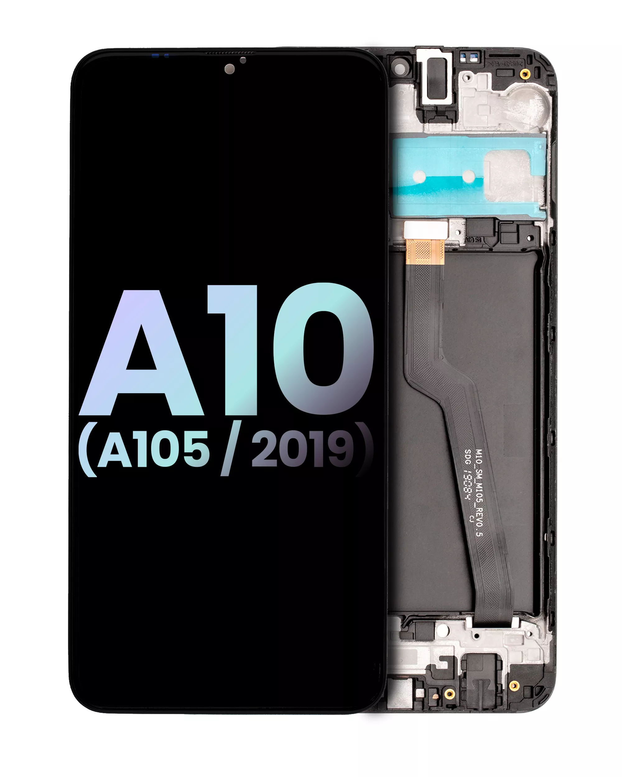 Lcd Assembly With Frame Compatible For Samsung Galaxy A10 (A105 / 2019) (International Dual Sim Version) (Service Pack) (Black)