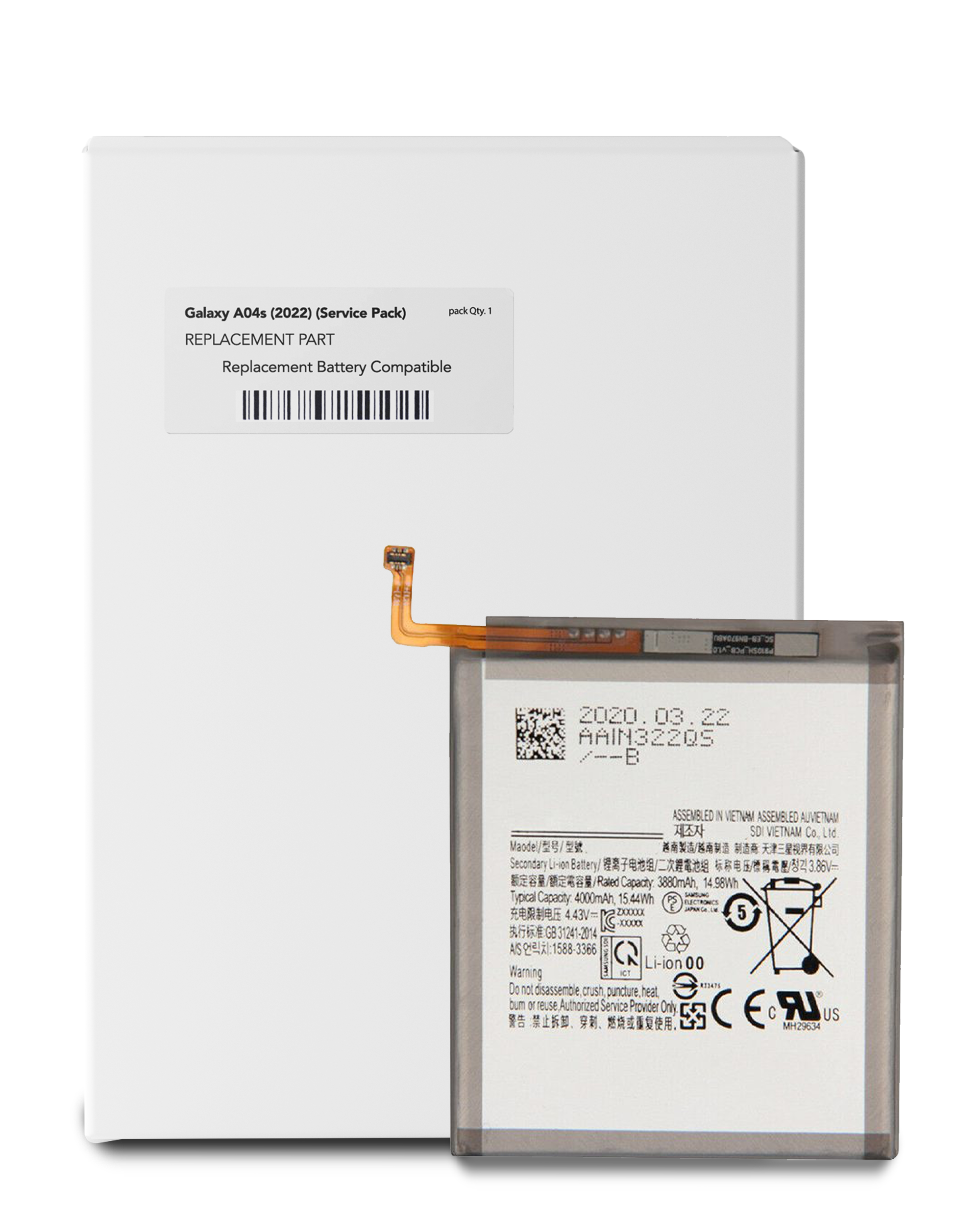 Replacement Battery Compatible For Samsung Galaxy A04S (A047 / 2022) (Eb-Ba217Aby) (Service Pack)