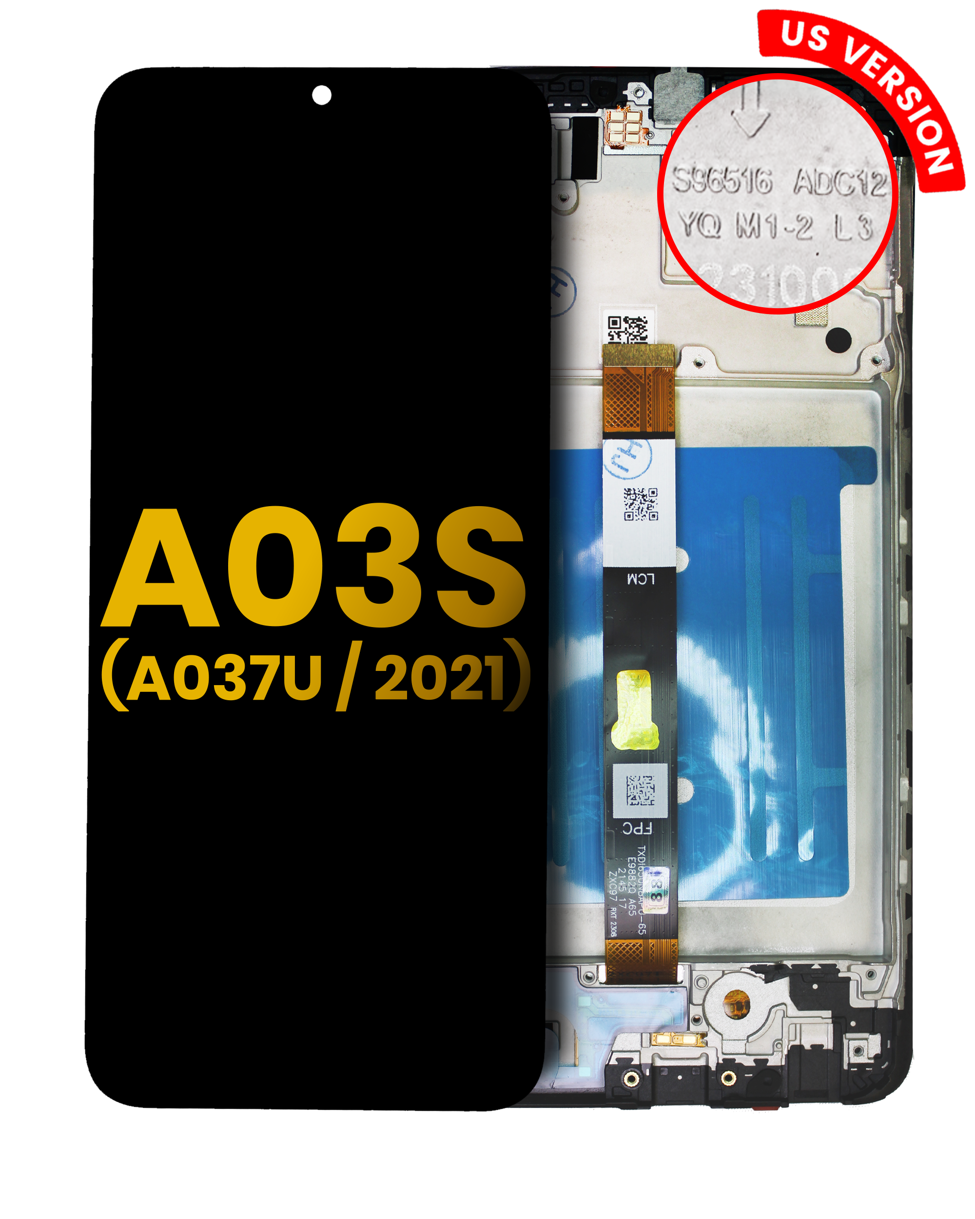 Lcd Assembly With Frame Compatible For Samsung Galaxy A03S (A037U / 2021) (Us Version) (Refurbished) (All Colors)