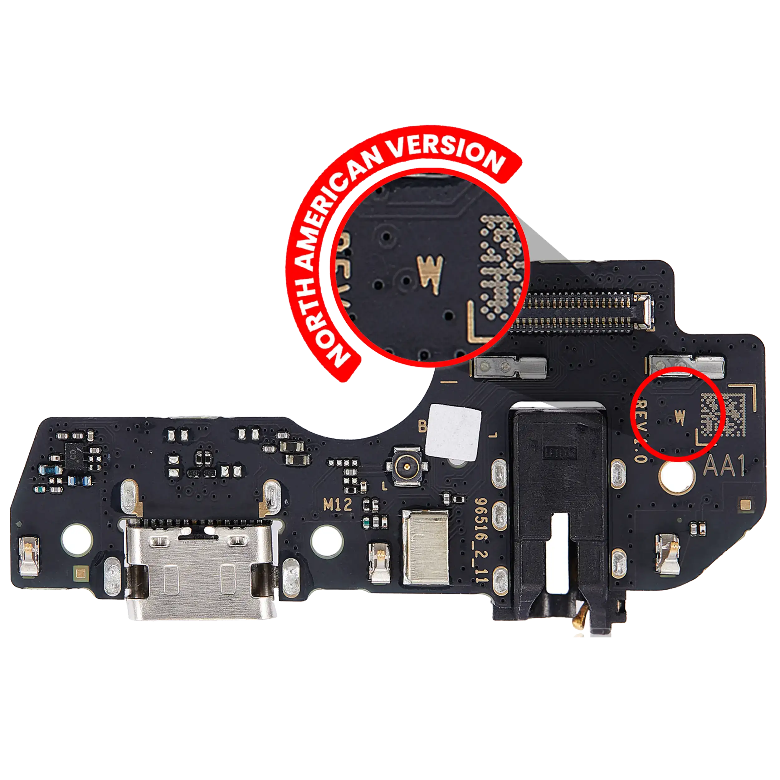 Charging Port Board With Headphone Jack Compatible For Samsung Galaxy A03S (A037U / 2021) (Us Version) (Aftermarket Plus)