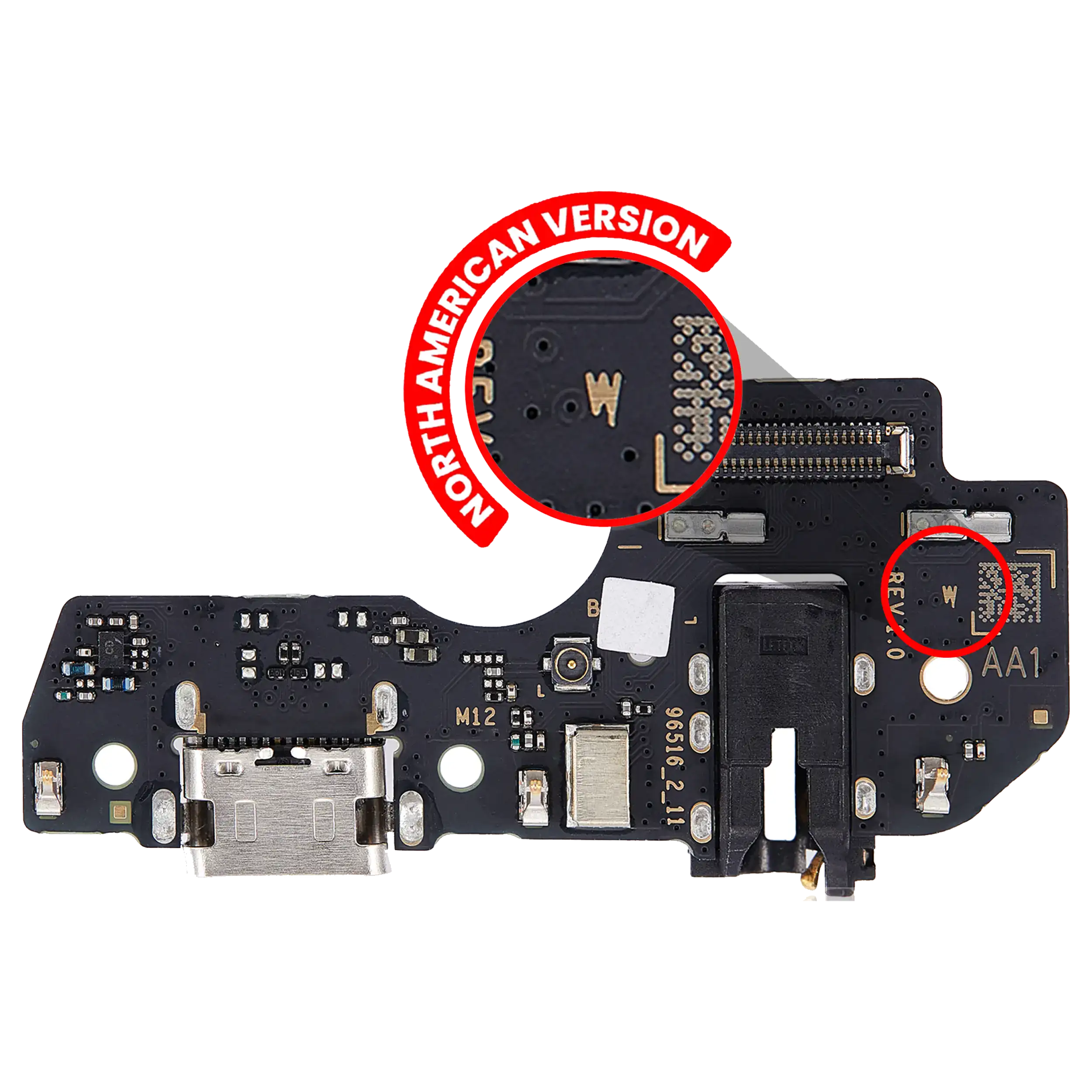 Charging Port Board With Headphone Jack Compatible For Samsung Galaxy A03S (A037U / 2021) (Us Version) (Premium)