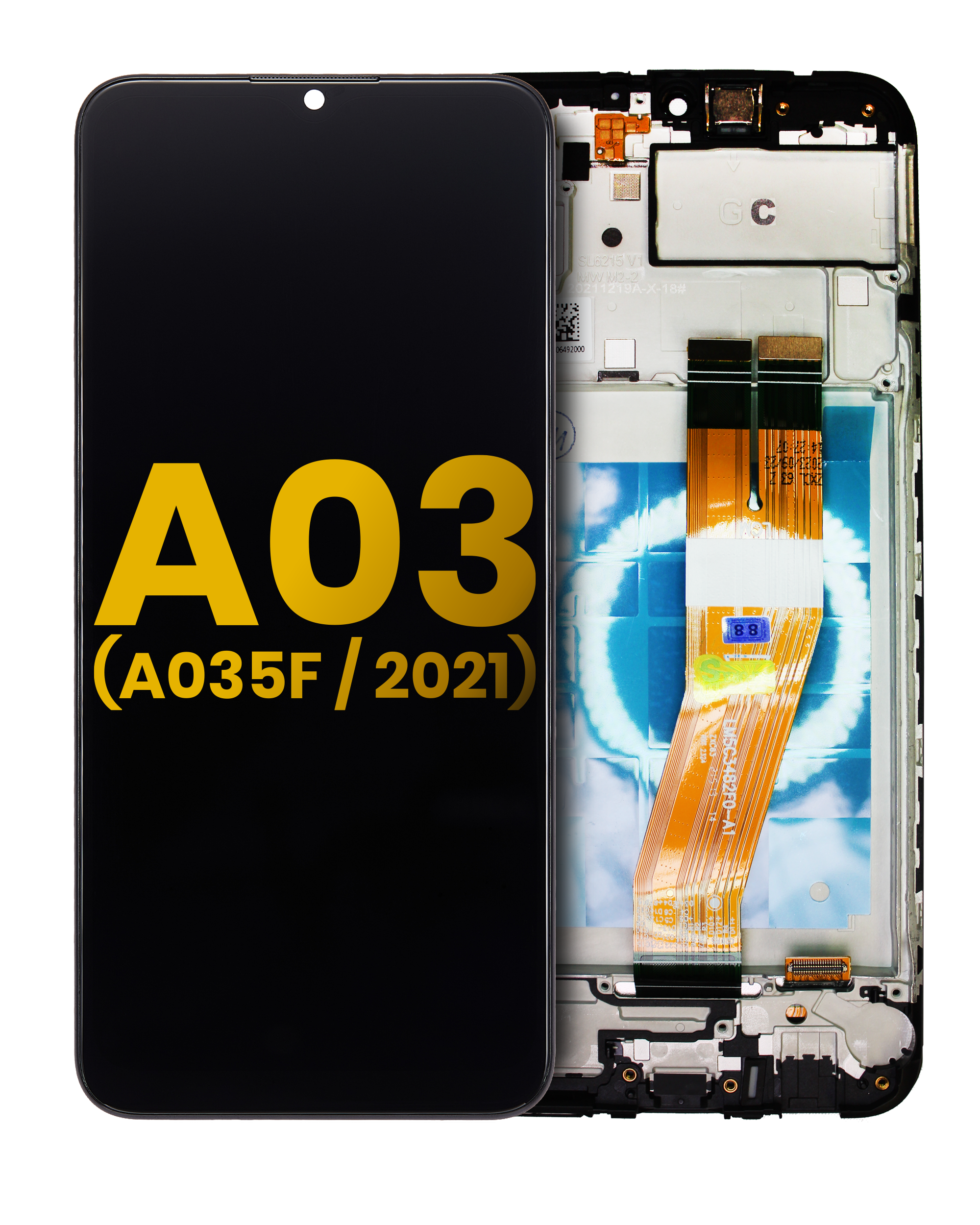 Lcd Assembly With Frame Compatible For Samsung Galaxy A03 (A035F / 2021) (Refurbished) (All Colors)
