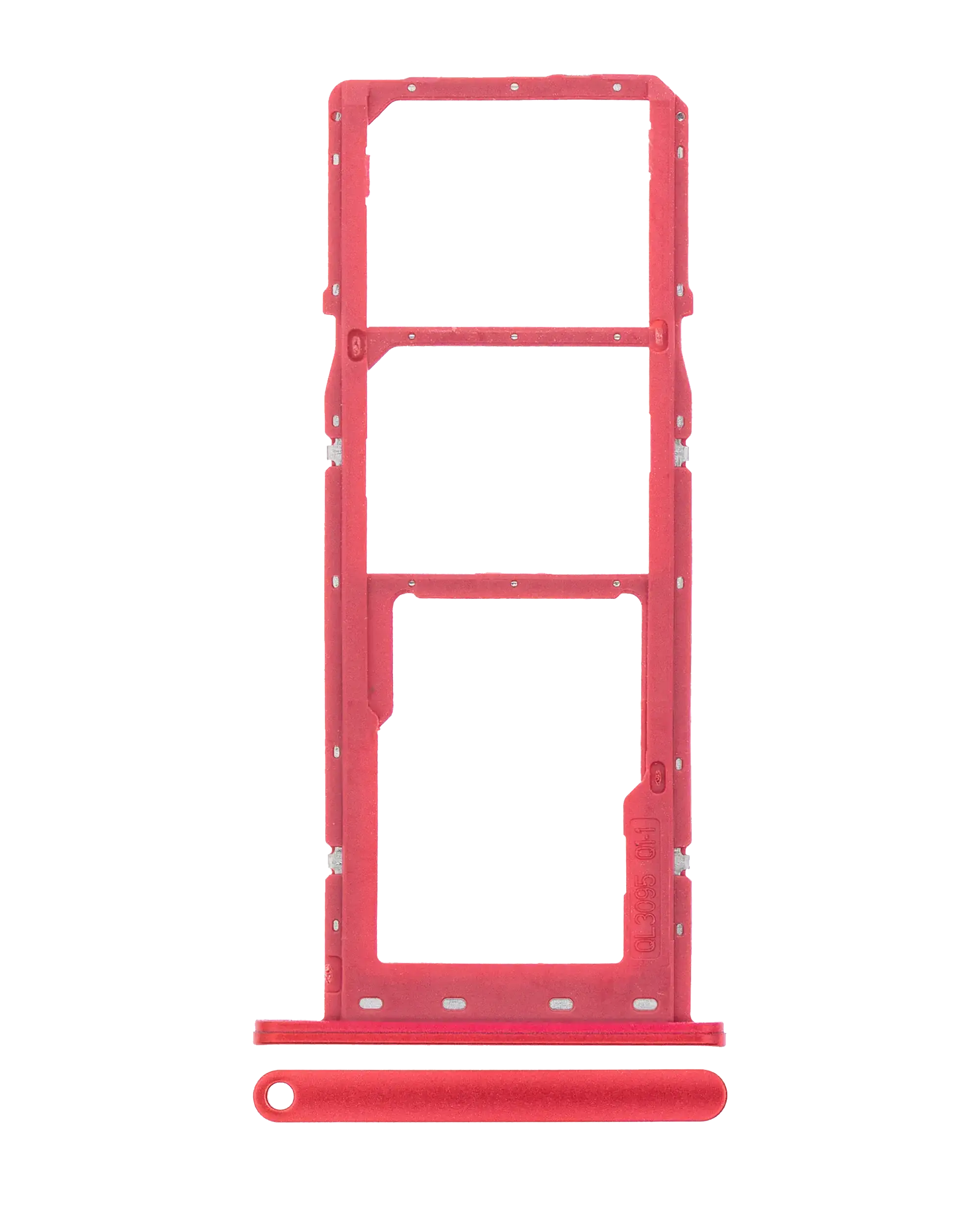 Dual Sim Card Tray Compatible For Samsung Galaxy A02S (A025 / 2020) / A03 (A035 / 2021) (Red)