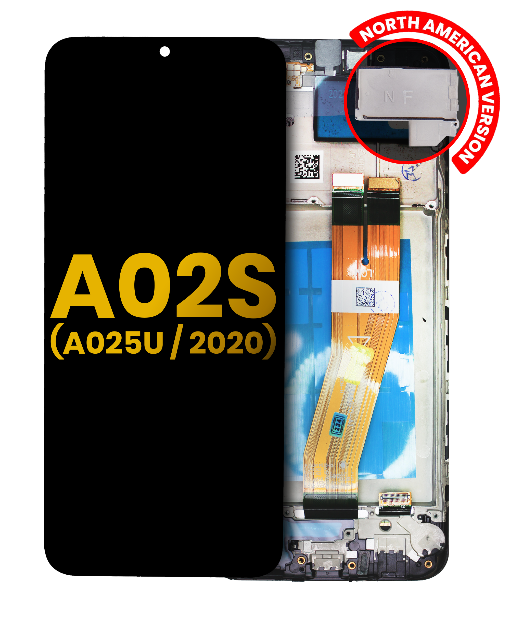 Lcd Assembly With Frame Compatible For Samsung Galaxy A02S (A025U / 2020) (Us Version) (Refurbished) (All Colors)