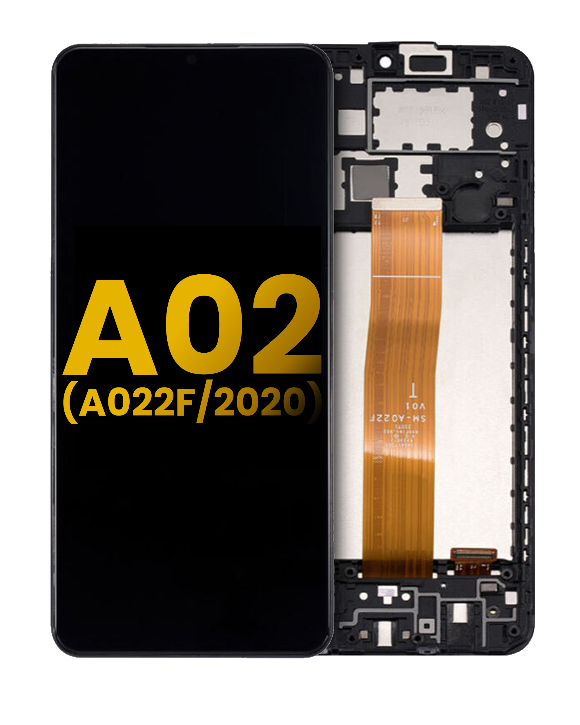 Lcd Assembly With Frame Compatible For Samsung Galaxy A02 (A022F / 2020) (Refurbished) (All Colors)