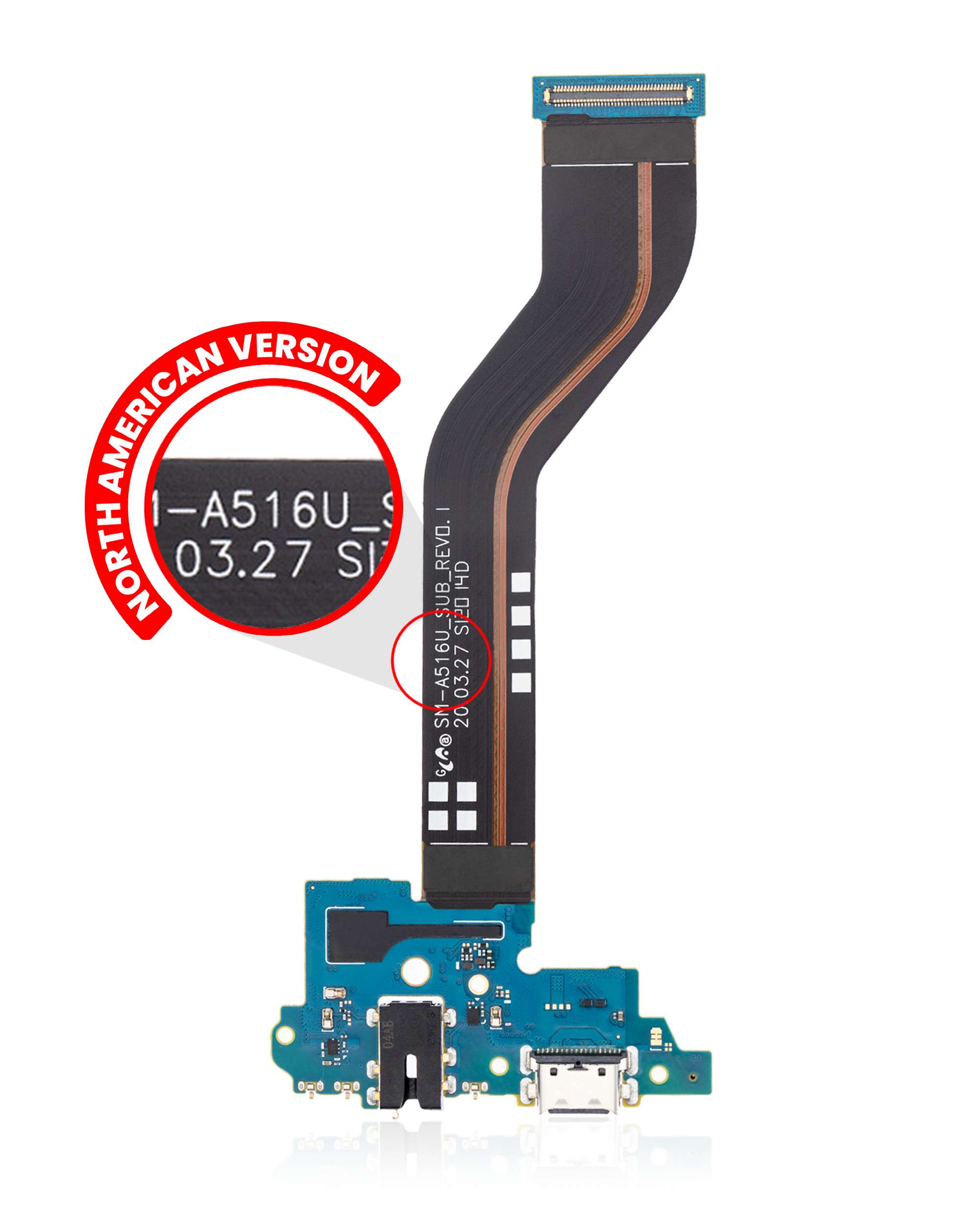 Charging Port Flex With Headphone Jack Compatible For Samsung Galaxy A51 5G (A516 / 2020) (A516U) (Us Version) (Service Pack)