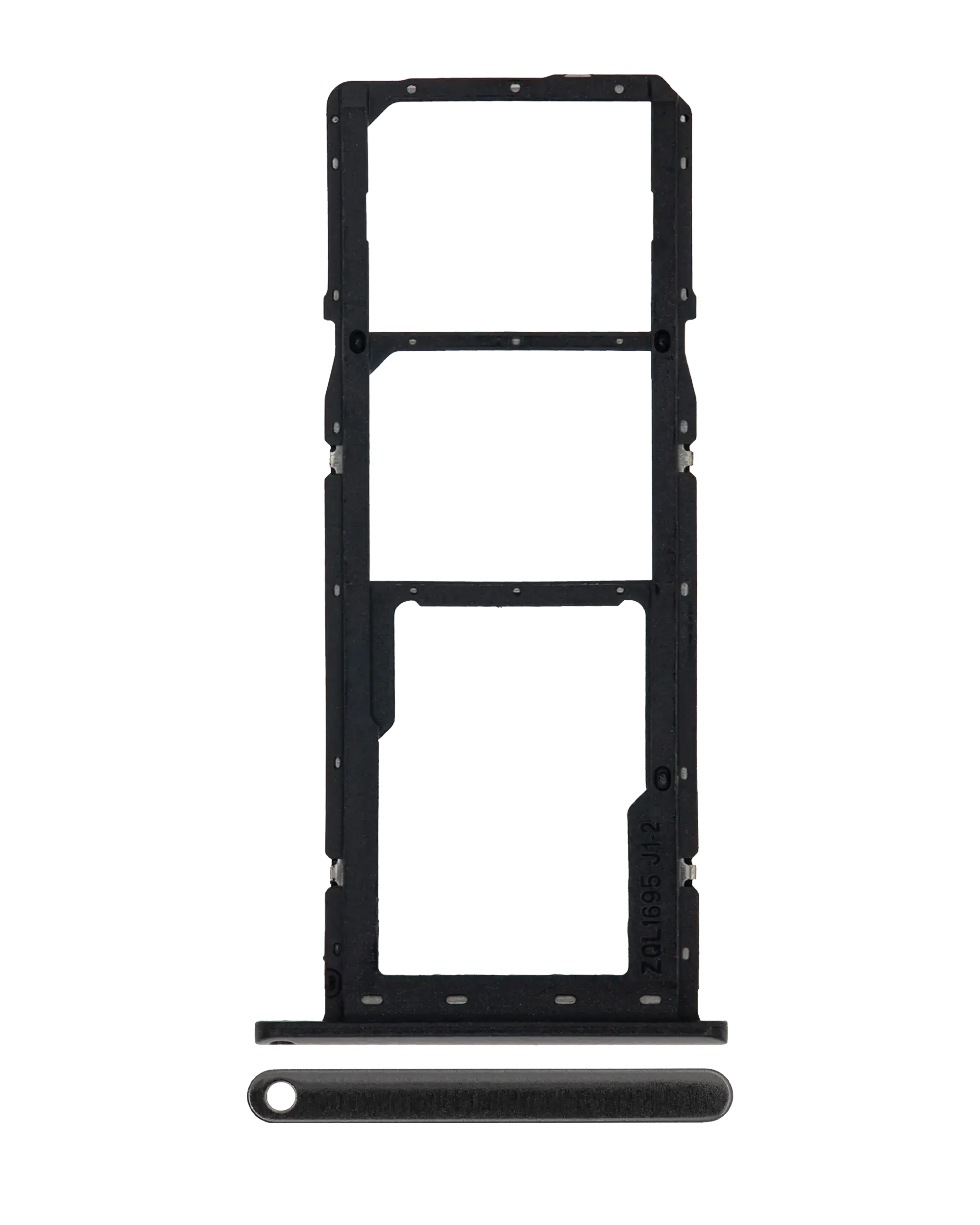 Dual Sim Card Tray Compatible For Samsung Galaxy A01 (A015 / 2020) (Black)
