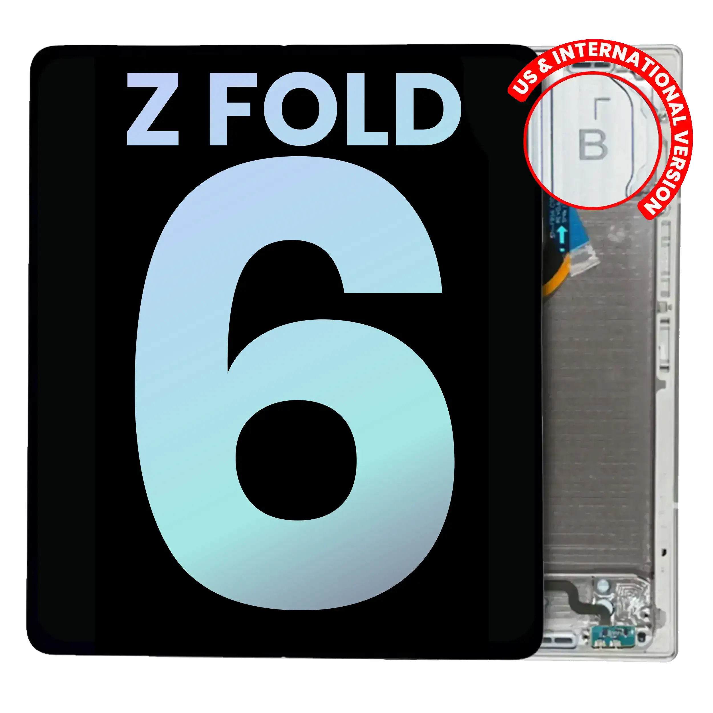 Inner Oled Assembly With Frame Compatible For Samsung Galaxy Z Fold 6 5G (Us & International) (Service Pack) (Silver Shadow)