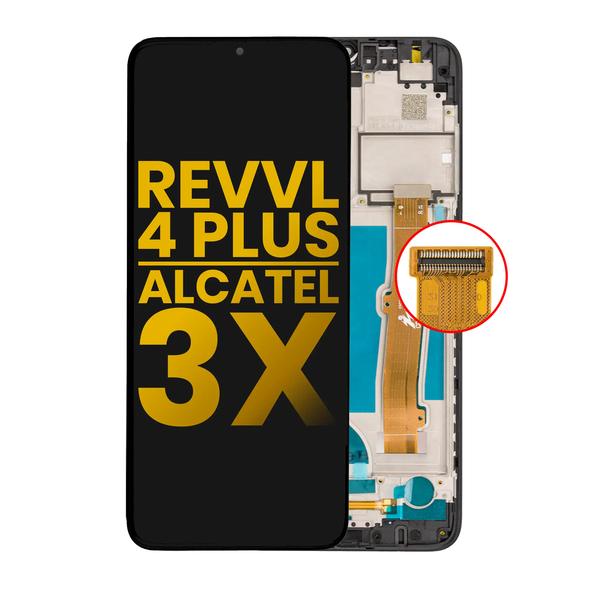 Lcd Assembly With Frame Compatible For T-Mobile Revvl 4 Plus (5062 / 2020) / Alcatel 3X (5061 / 2020) (Refurbished) (Black)