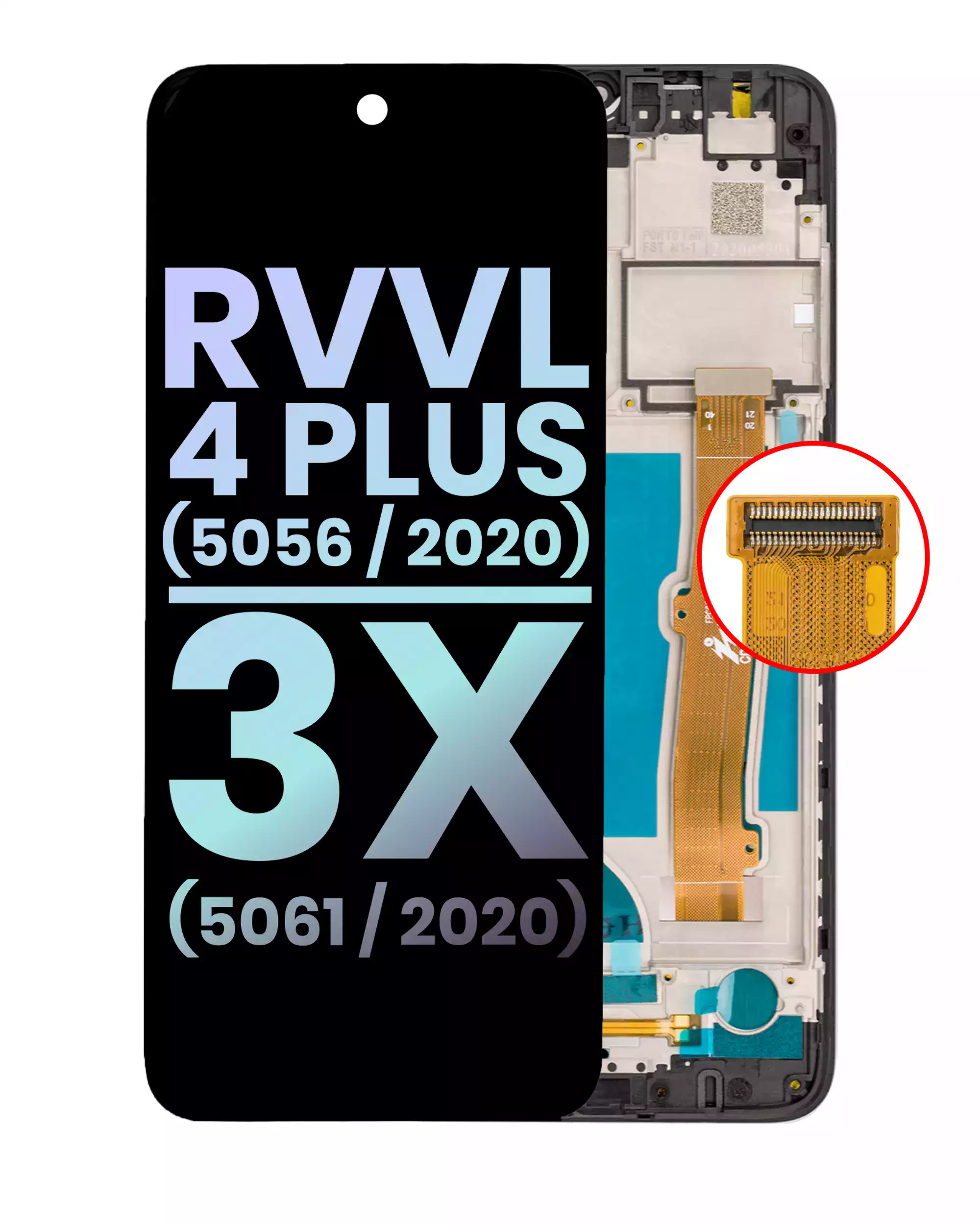 Lcd Assembly With Frame Compatible For T-Mobile Revvl 4 Plus (5062 / 2020) / Alcatel 3X (5061 / 2020) (Official - Not Aftermarket) (Black)