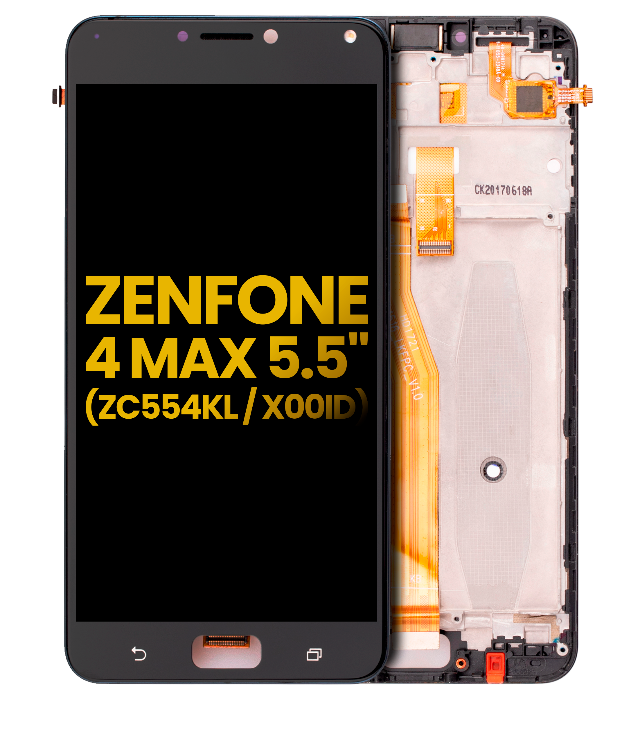 Lcd Assembly With Frame Compatible For Asus Zenfone 4 Max Pro / Zenfone 4 Max Plus (Zc554Kl / 2017) (Refurbished) (Black)