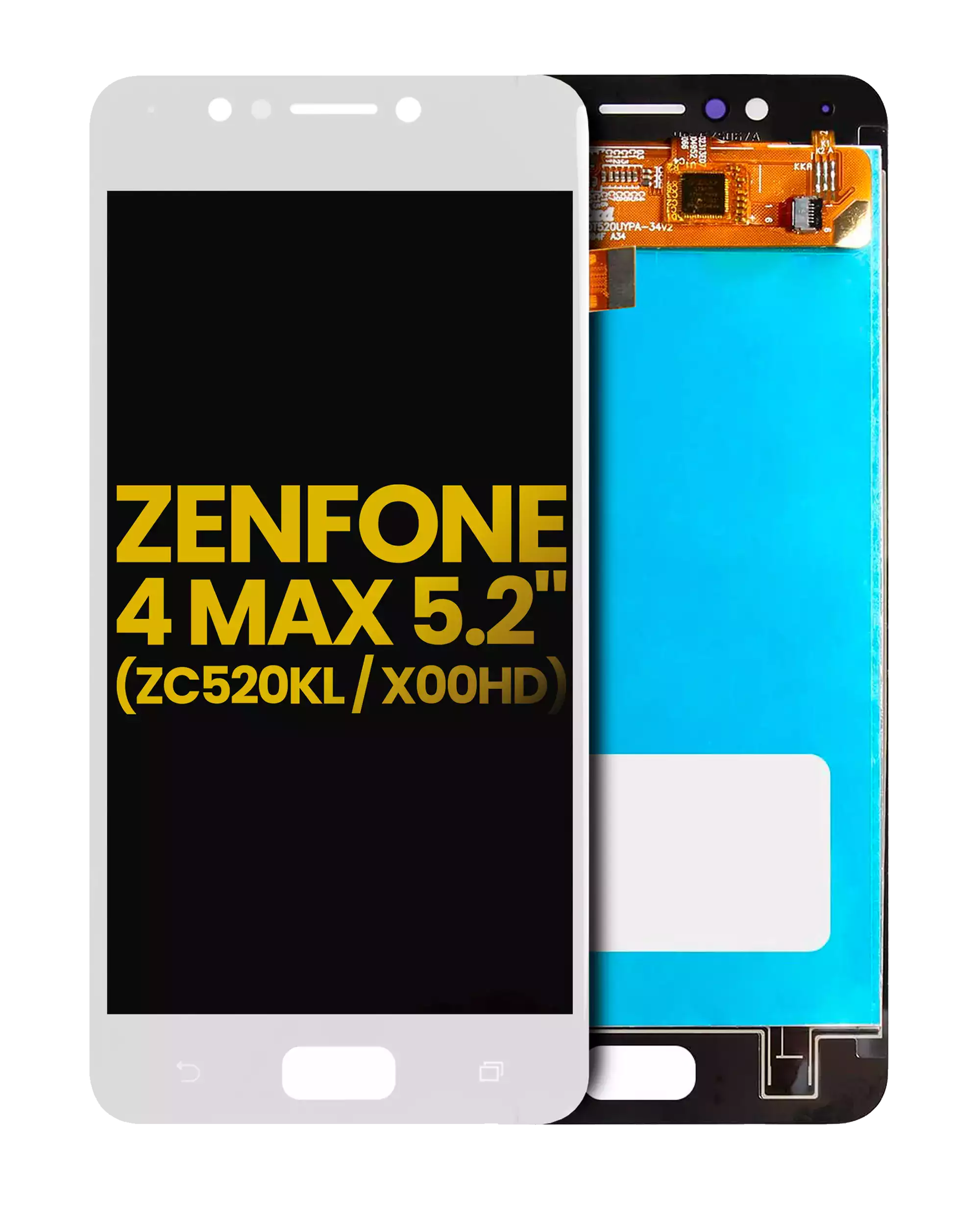 Lcd Assembly Without Frame Compatible For Asus Zenfone 4 Max 5.2" (Zc520Kl / 2017) (Refurbished) (White)