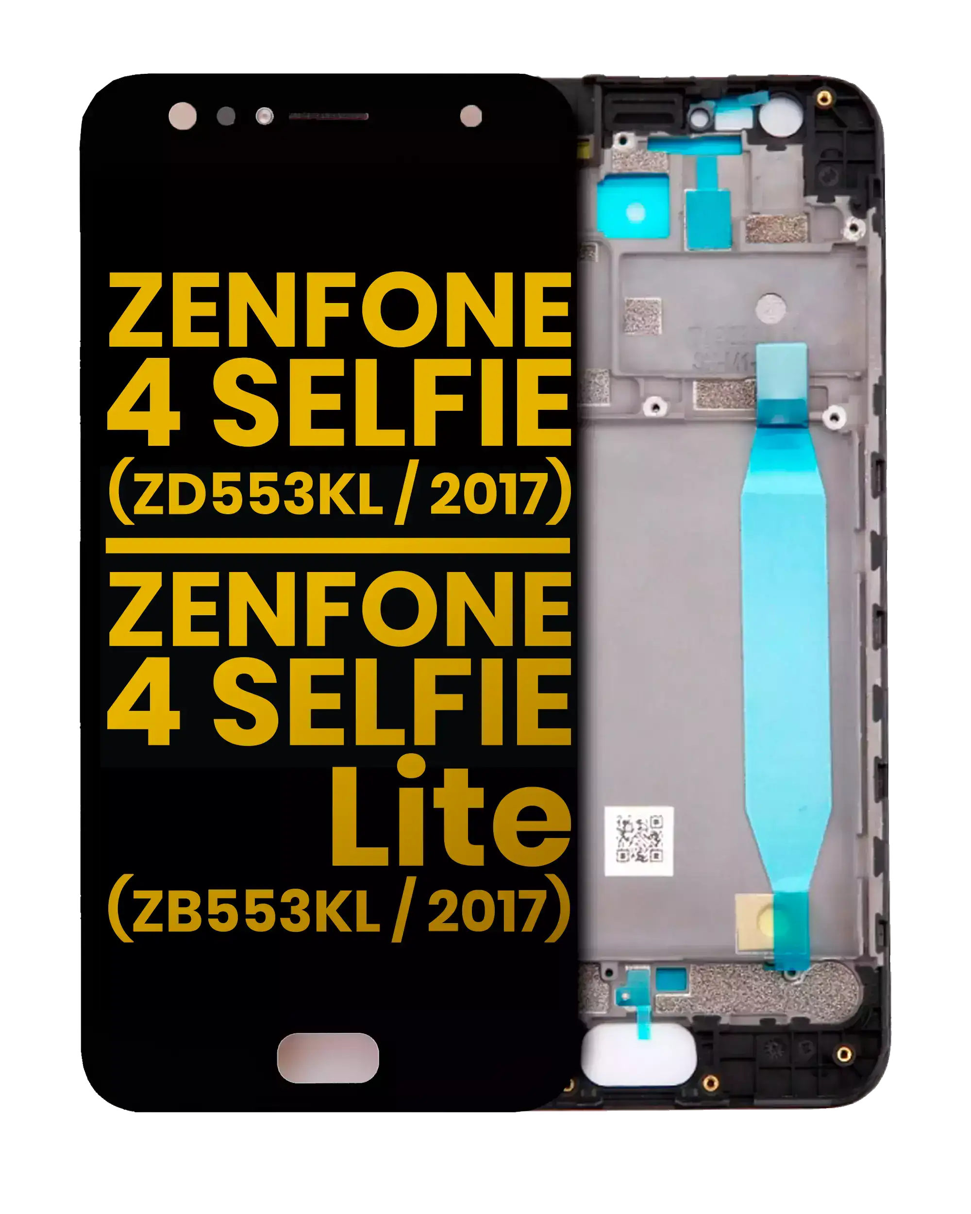 Lcd Assembly With Frame Compatible For Asus Zenfone 4 Selfie (Zd553Kl / 2017) / Zenfone 4 Selfie Lite (Zb553Kl / 2017) (Refurbished) (Black)