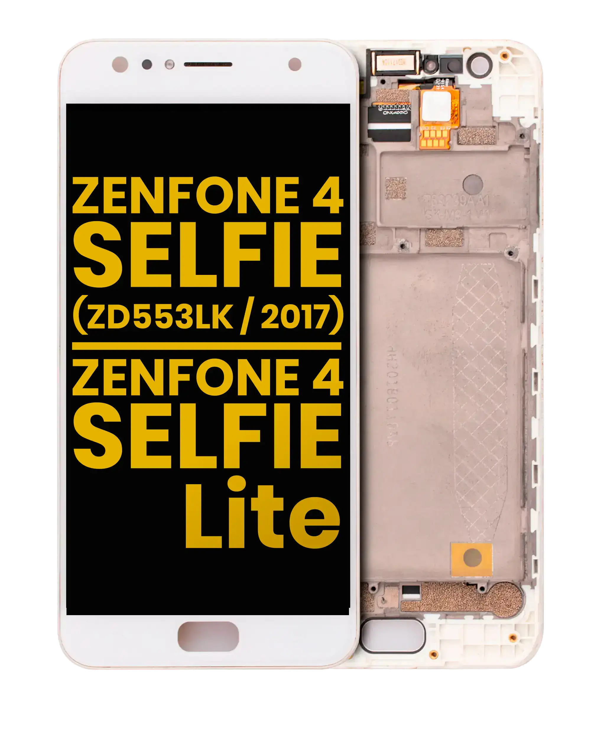 Lcd Assembly With Frame Compatible For Asus Zenfone 4 Selfie (Zd553Kl / 2017) / Zenfone 4 Selfie Lite (Zb553Kl / 2017) (Refurbished)  (White)