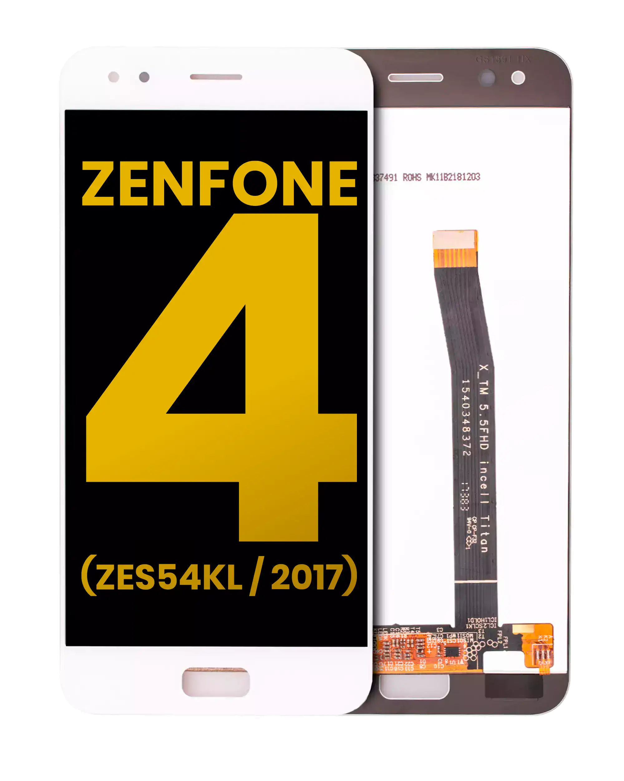 Lcd Assembly Without Frame Compatible For Asus Zenfone 4 (Ze554Kl / 2017) (Refurbished) (White)