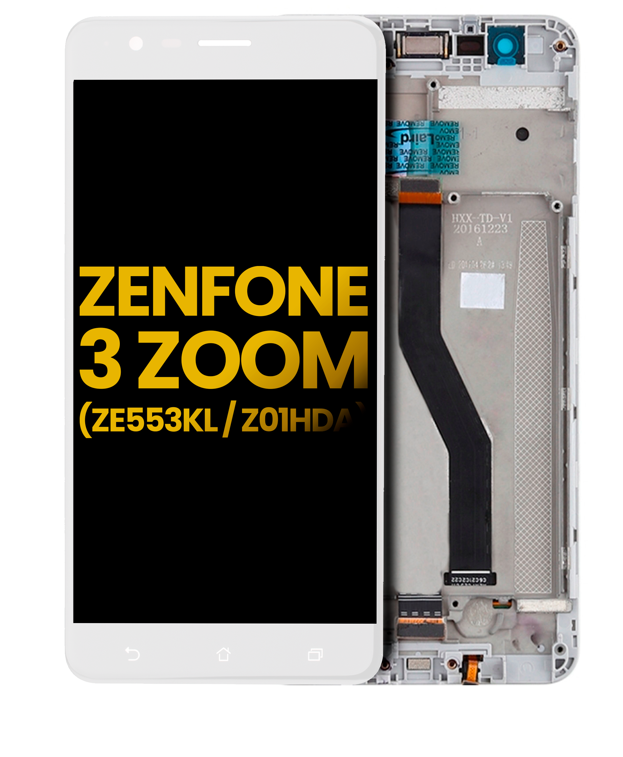 Lcd Assembly With Frame Compatible For Asus Zenfone 3 Zoom (Ze553Kl / 2017) (Refurbished) (White)