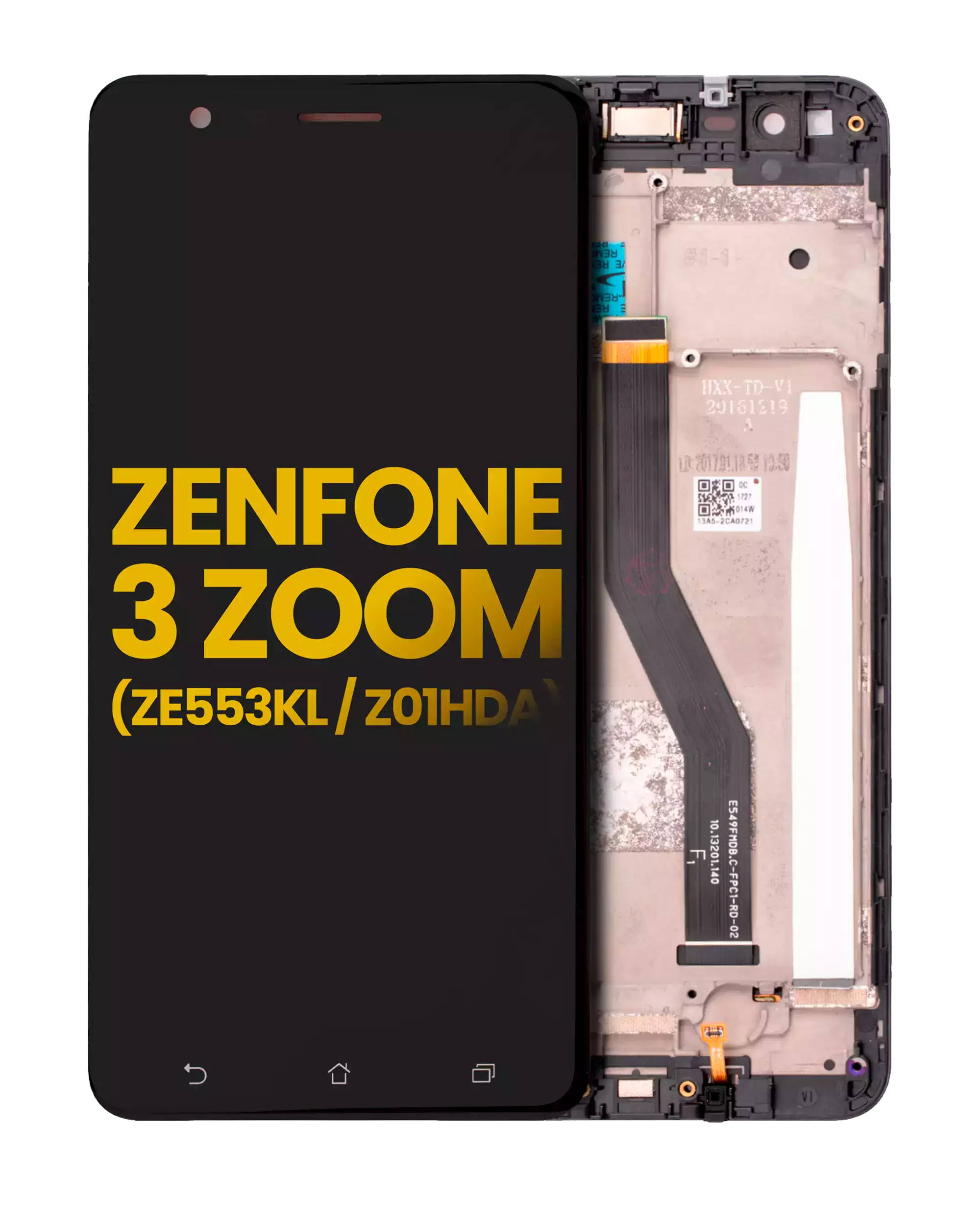 Lcd Assembly With Frame Compatible For Asus Zenfone 3 Zoom (Ze553Kl / 2017) (Refurbished) (Black)