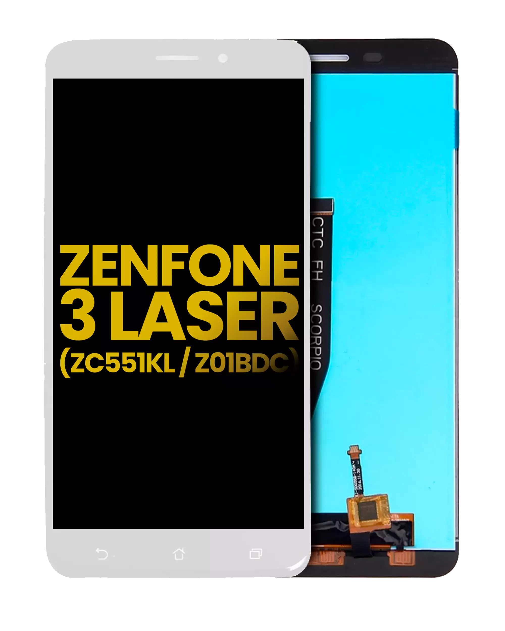Lcd Assembly Without Frame Compatible For Asus Zenfone 3 Laser (Zc551Kl / 2016) (Refurbished) (White)