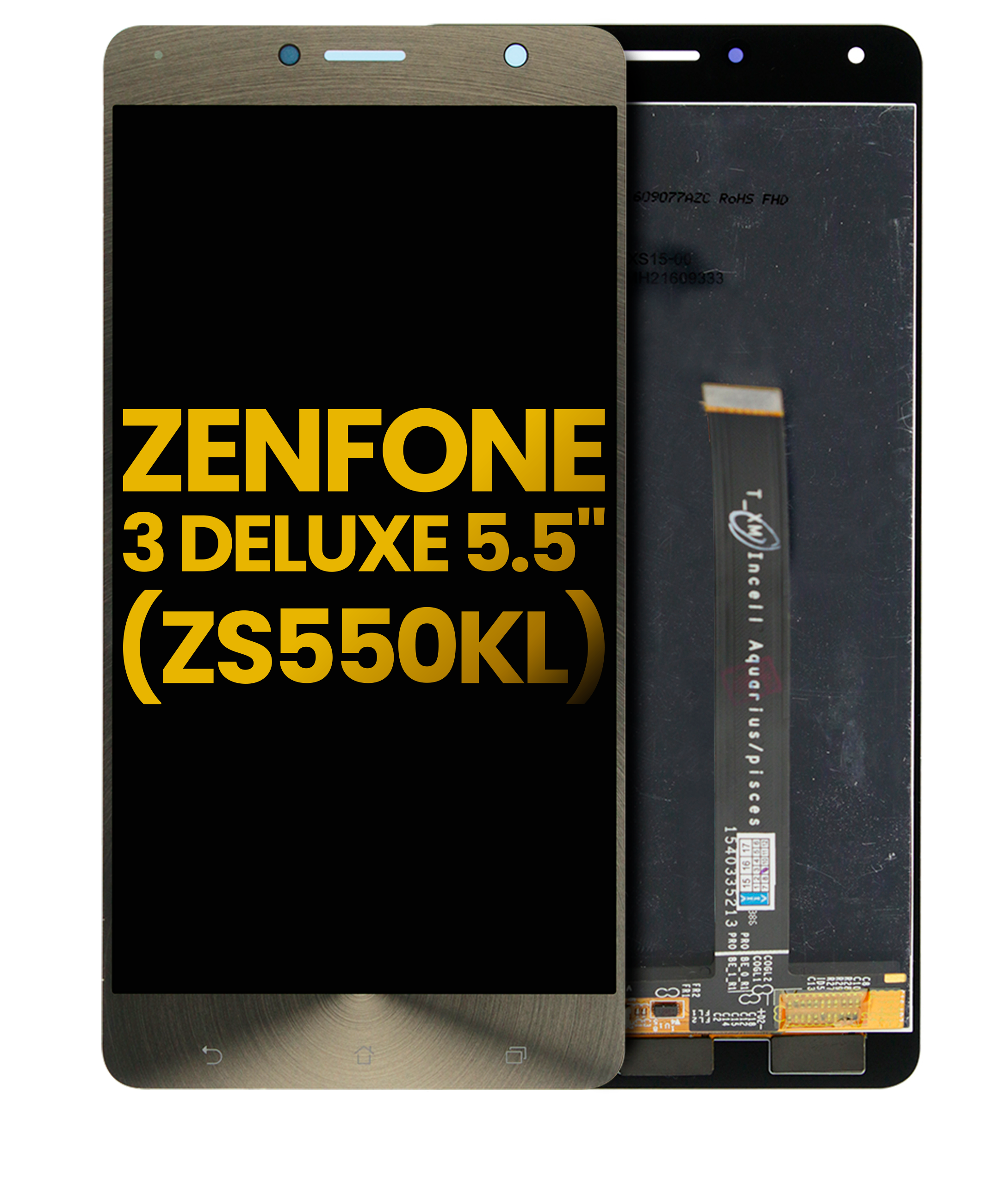 Lcd Assembly Without Frame Compatible For Asus Zenfone 3 Deluxe 5.5" (Zs550Kl) (Refurbished) (Gold)