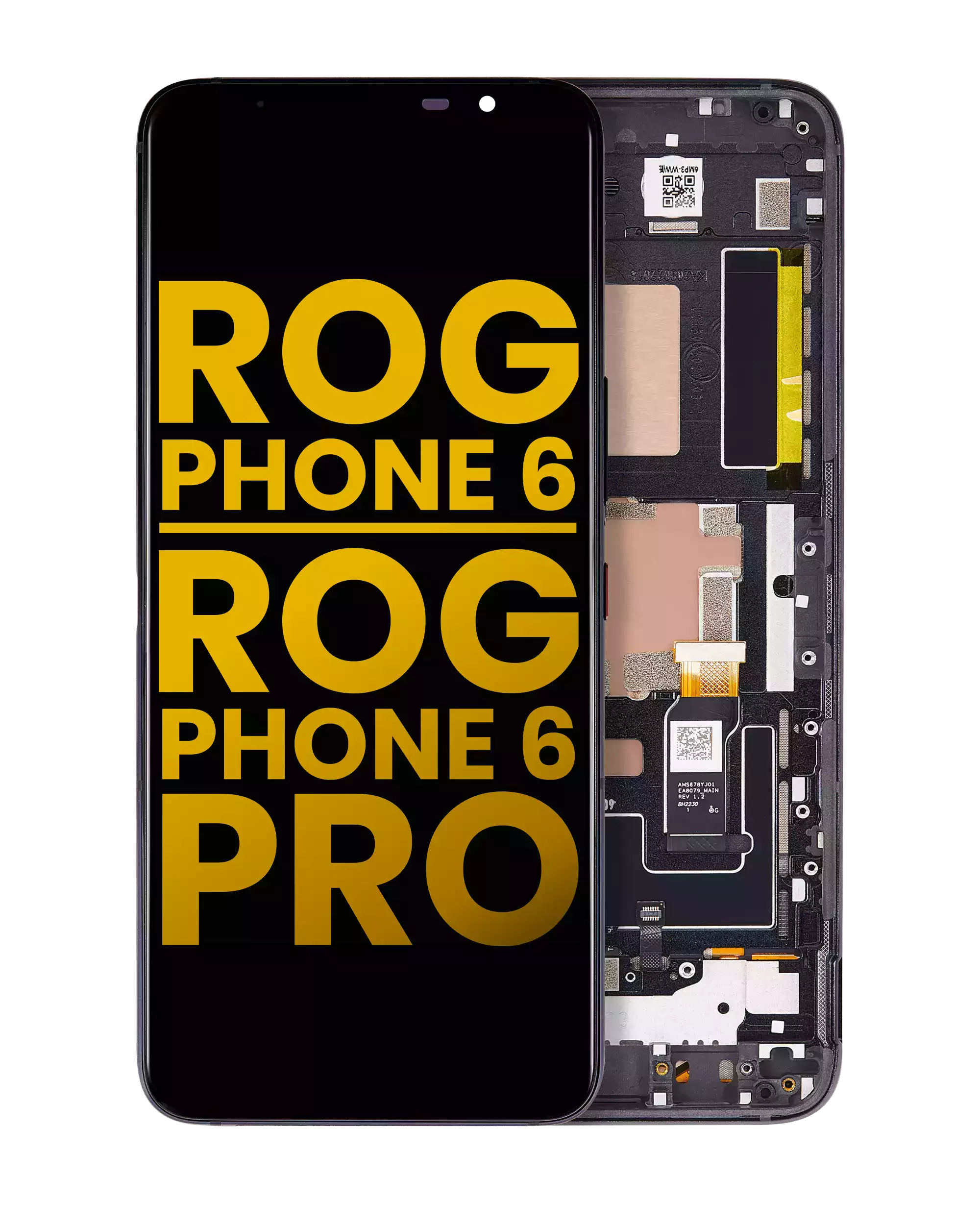 Oled Assembly With Frame Compatible For Asus Rog Phone 6 / Rog Phone 6 Pro (Refurbished) (All Colors)