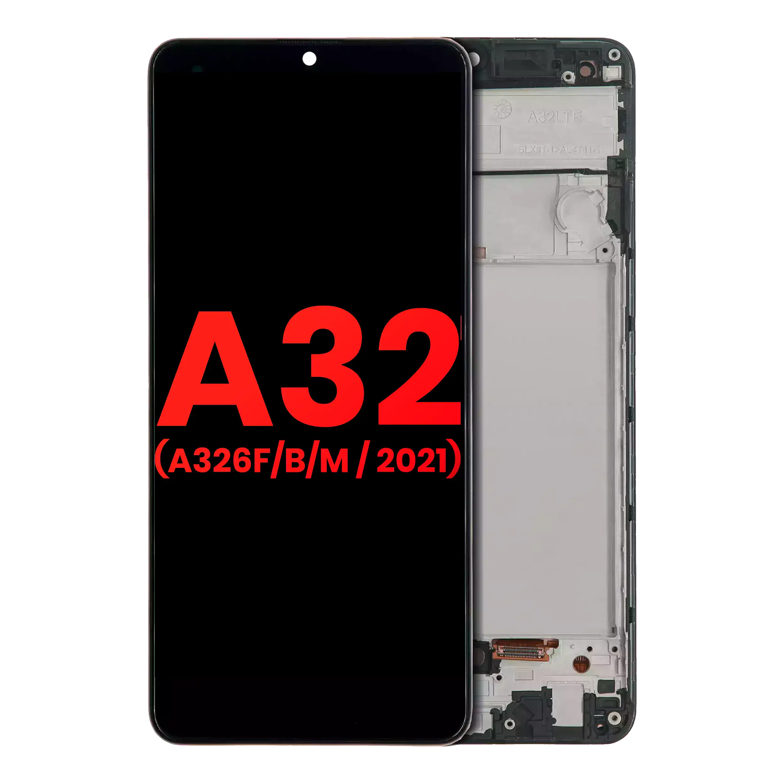Oled Assembly With Frame Compatible For Samsung Galaxy A32 4G (A325 / 2021) (Aftermarket Plus) (Awesome Black)