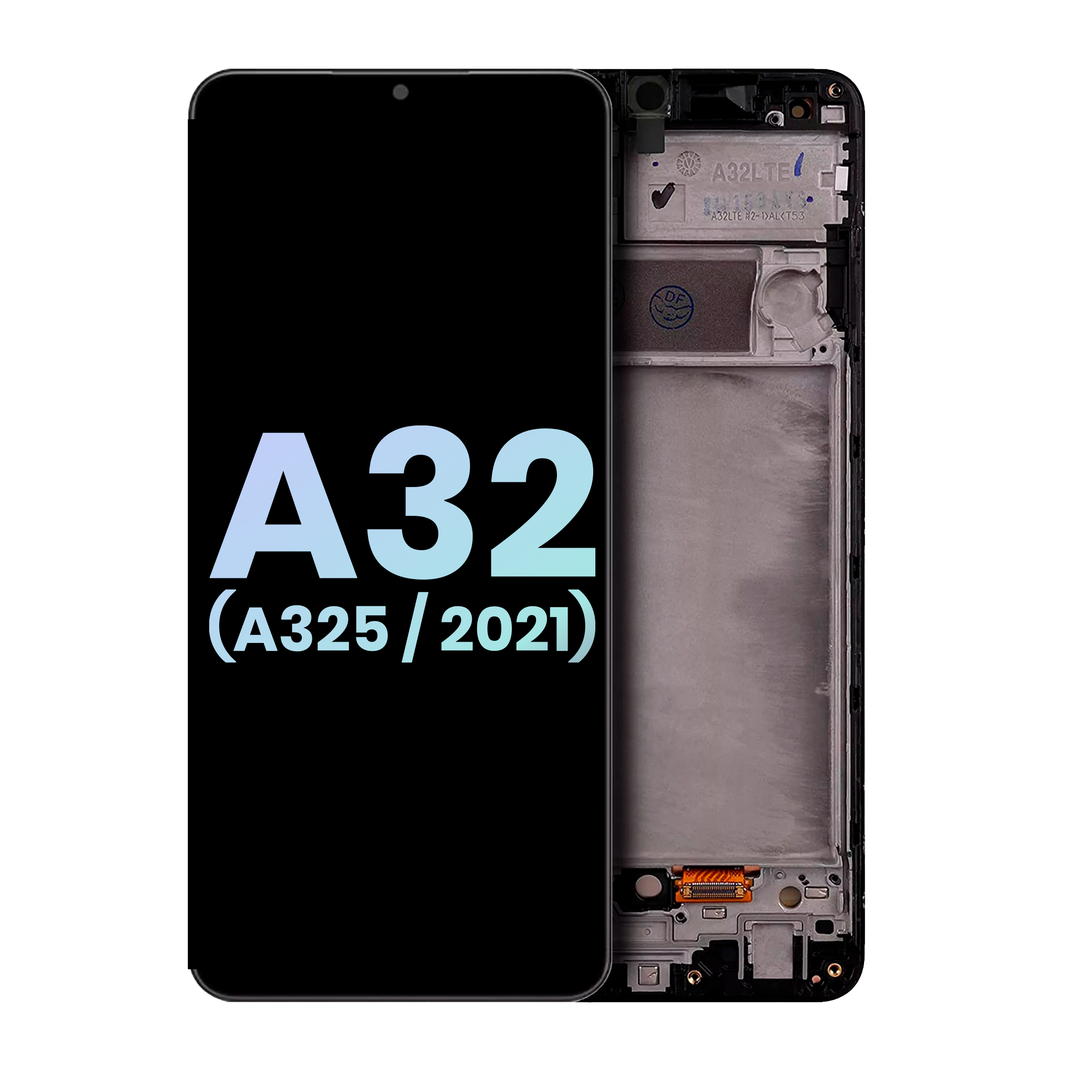 Lcd Assembly With Frame Compatible For Samsung Galaxy A32 4G (A325 / 2021) (Service Pack) (Awesome Black)