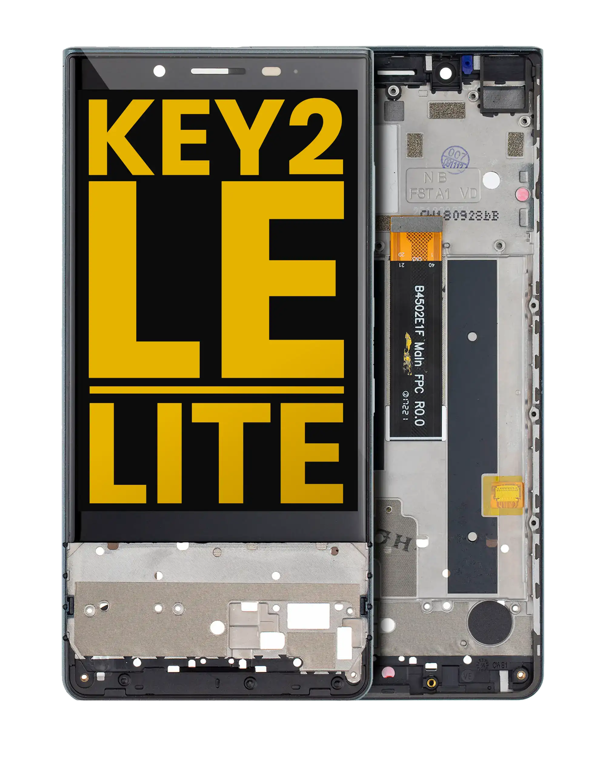 Lcd Assembly With Frame Compatible For Blackberry Key2 Le / Lite (Bbe100 Series) (Refurbished) (Slate)