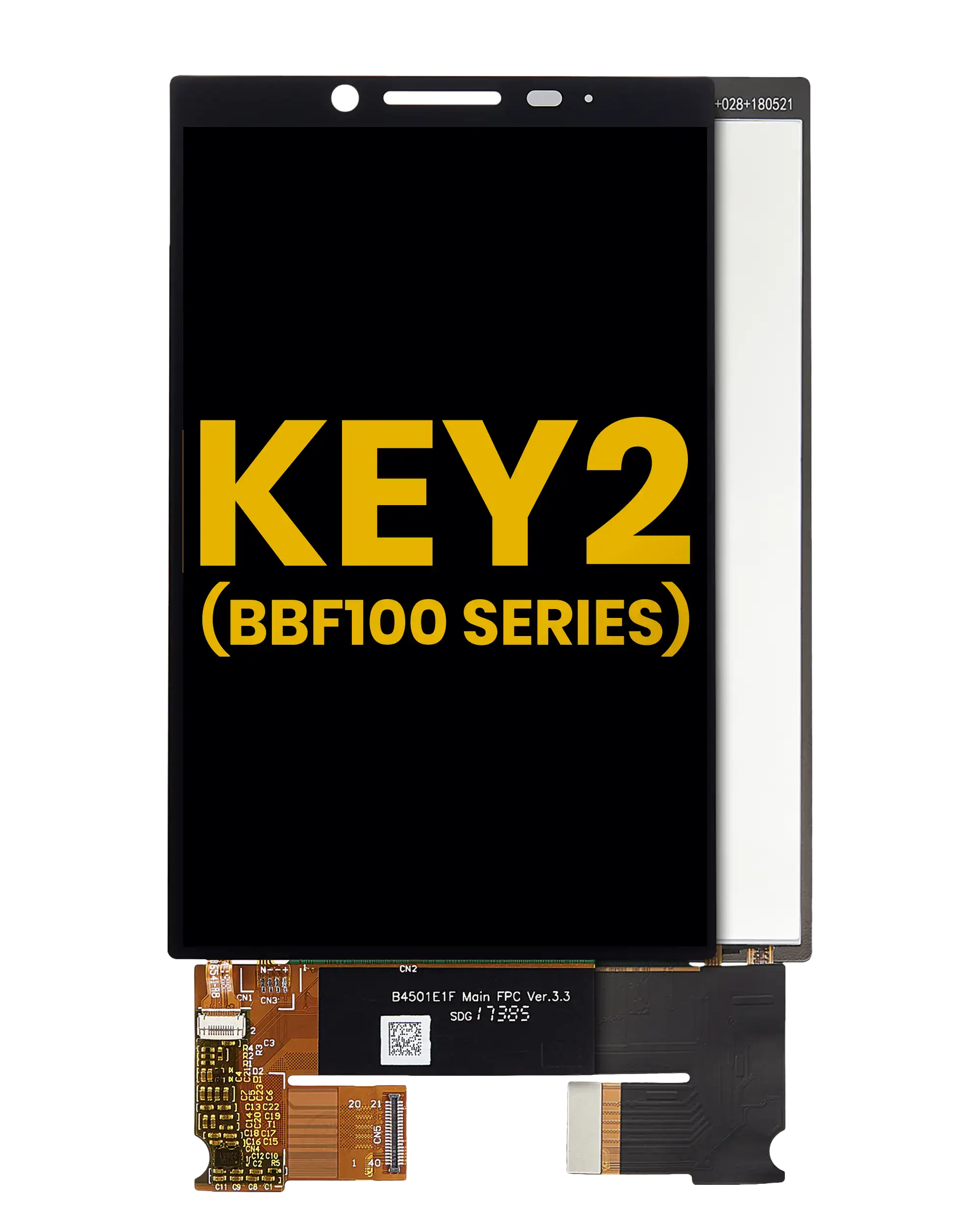 Lcd Assembly Without Frame Compatible For Blackberry Key2 (Bbf100 Series) (Refurbished) (Black)