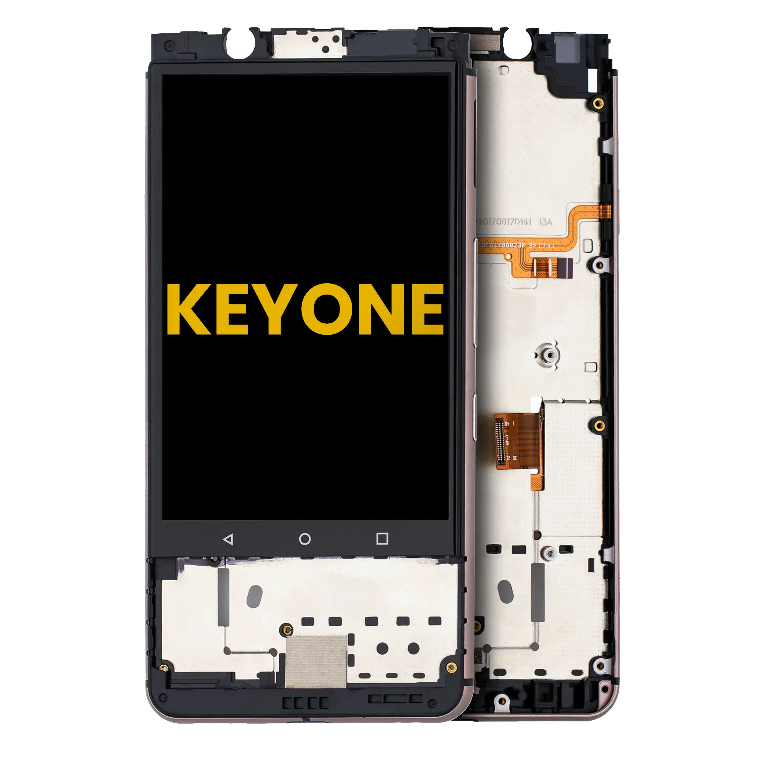 Lcd Assembly With Frame Compatible For Blackberry Keyone (Refurbished) (Bronze)