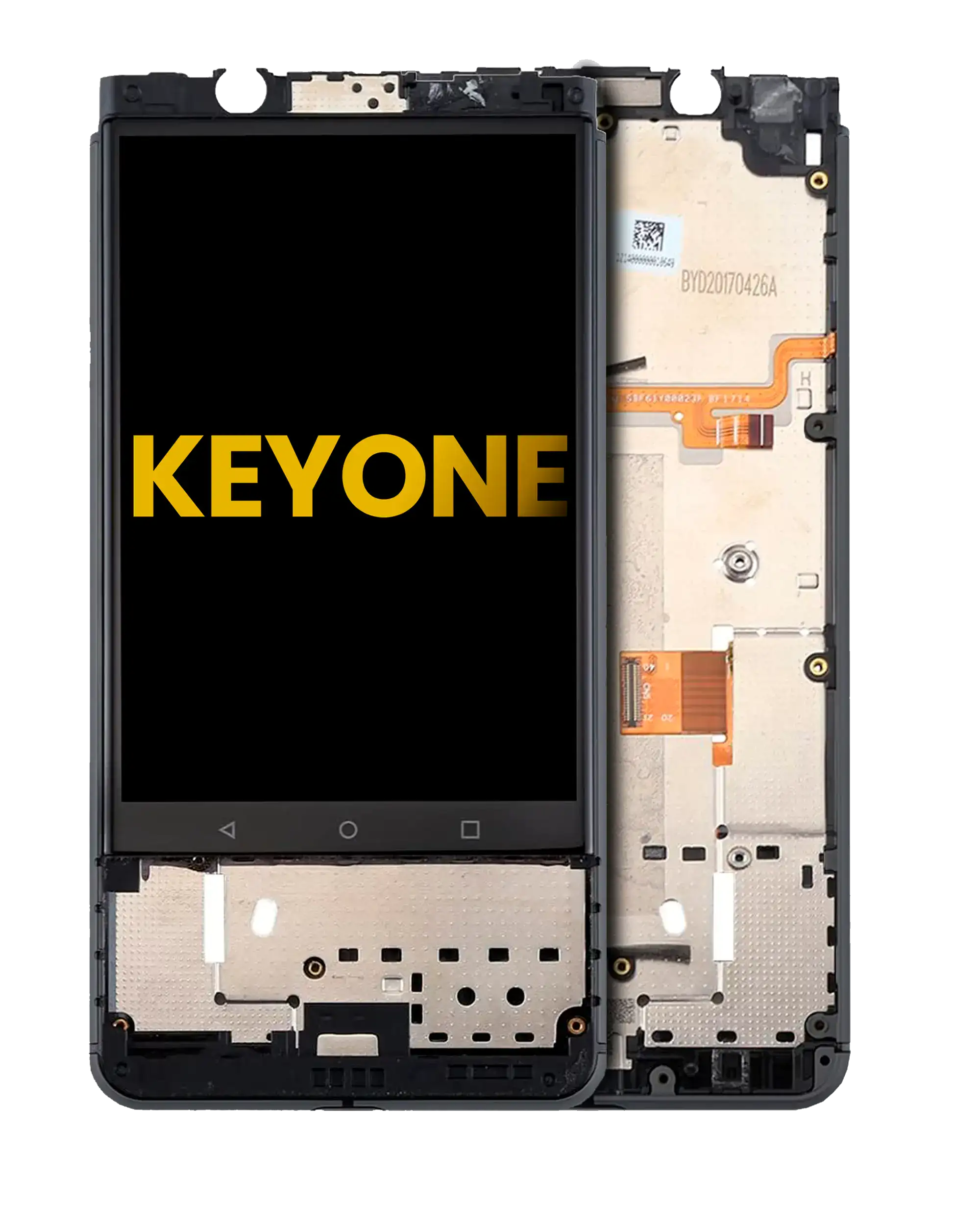 Lcd Assembly With Frame Compatible For Blackberry Keyone (Refurbished) (Black)