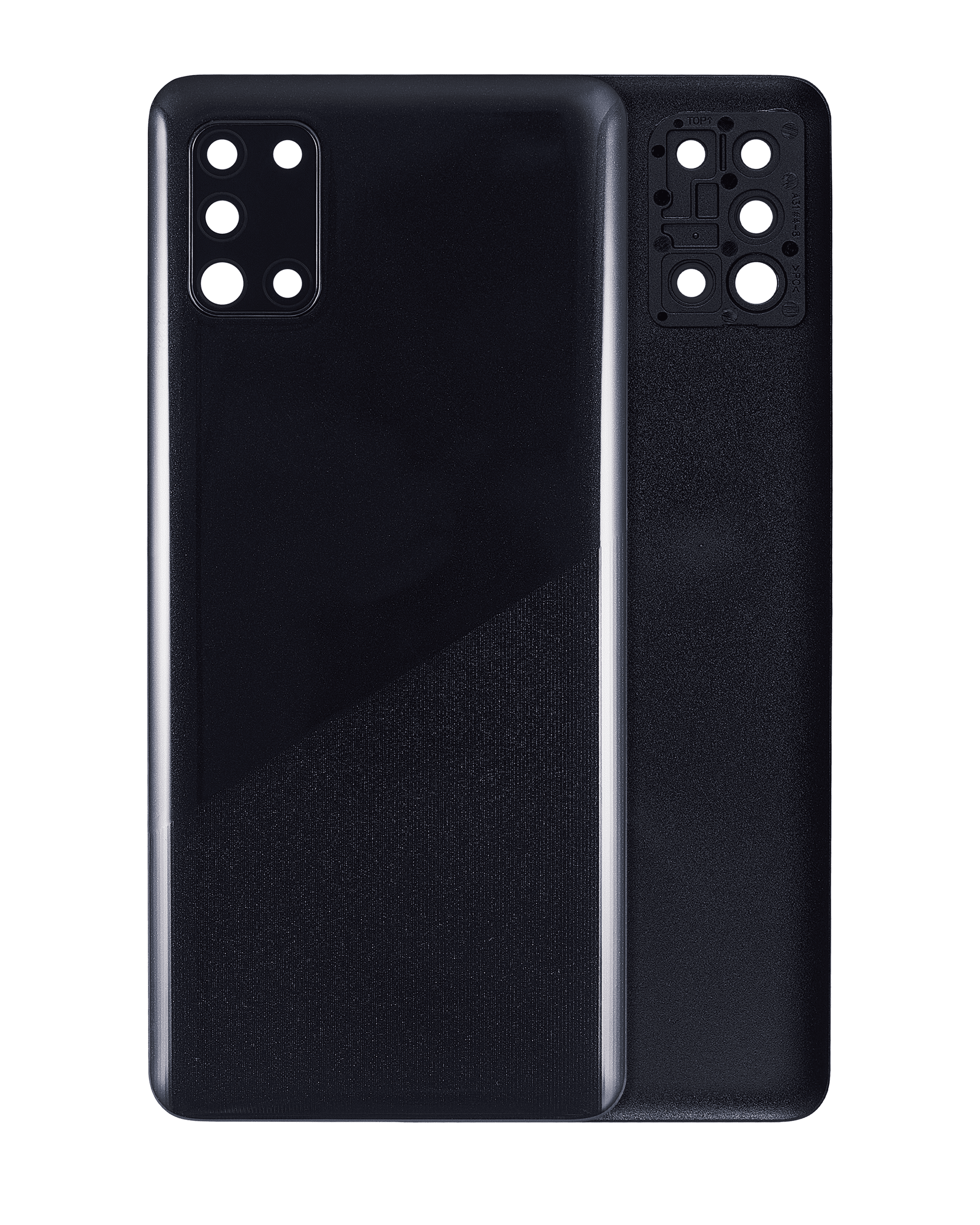 Back Cover Glass With Camera Lens Compatible For Samsung Galaxy A31 (A315 / 2020) (Aftermarket Plus) (Prism Crush Black)