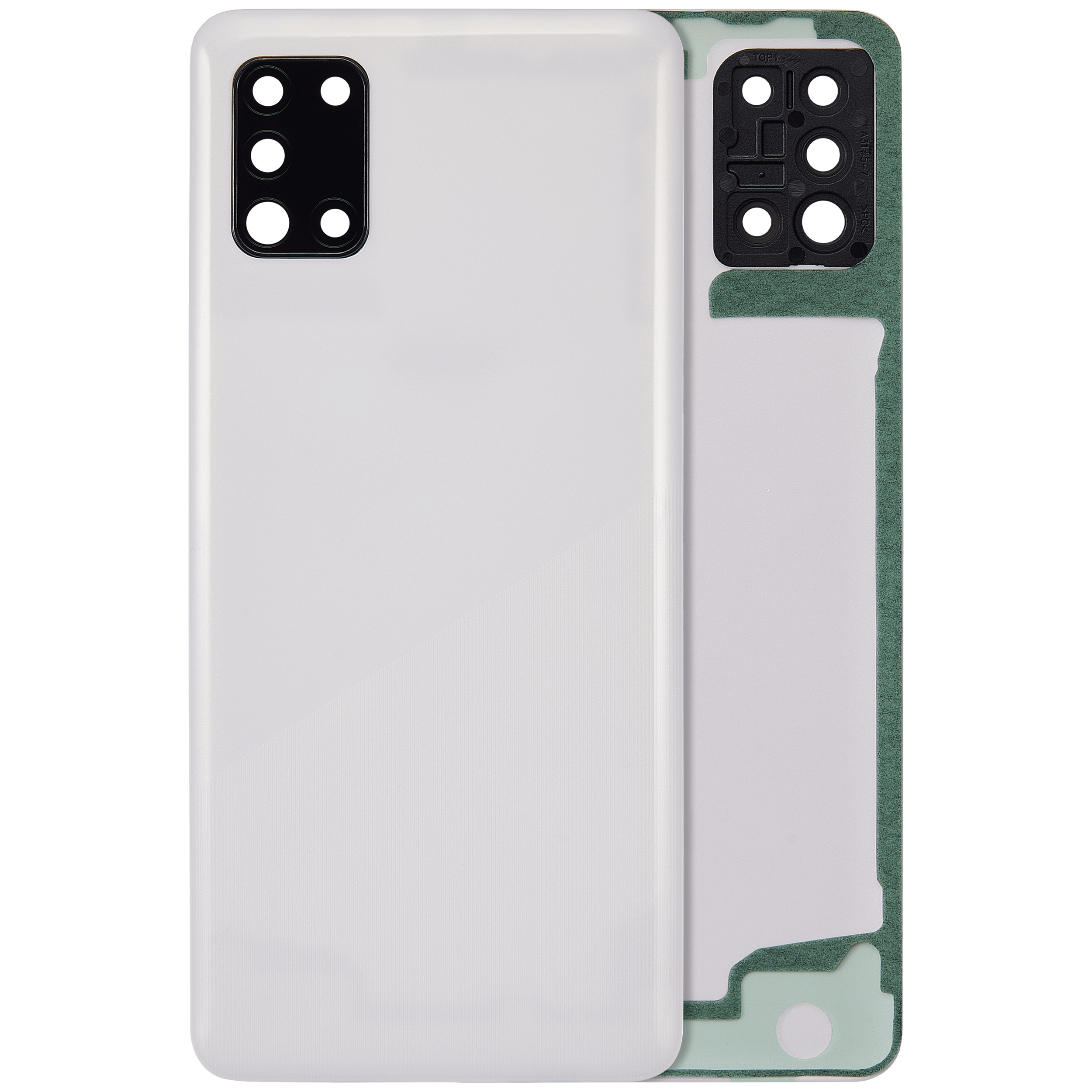 Back Cover Glass With Camera Lens Compatible For Samsung Galaxy A31 (A315 / 2020) (Aftermarket Plus) (Prism Crush White)