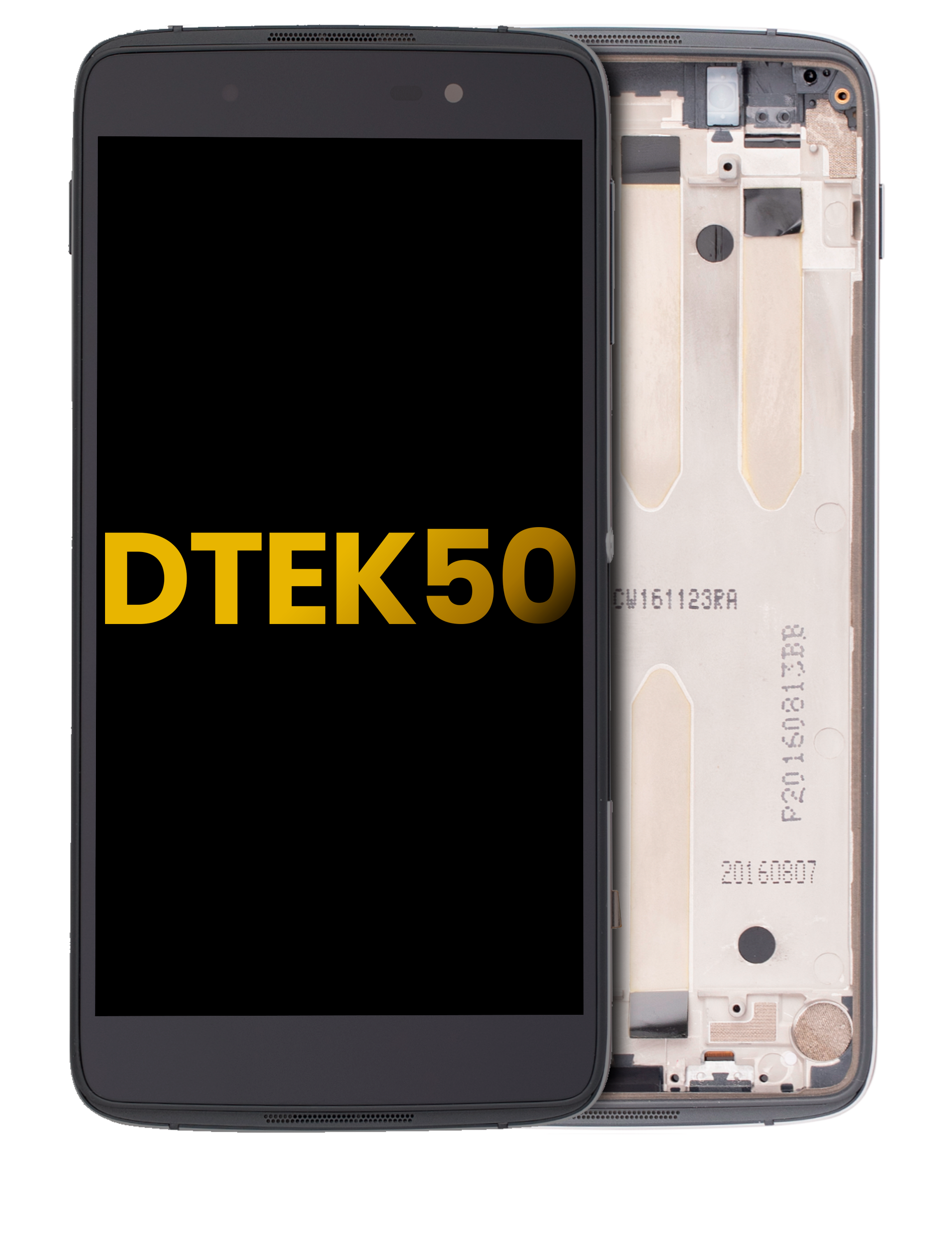Lcd Assembly With Frame Compatible For Blackberry Dtek50 (Refurbished) (Black)