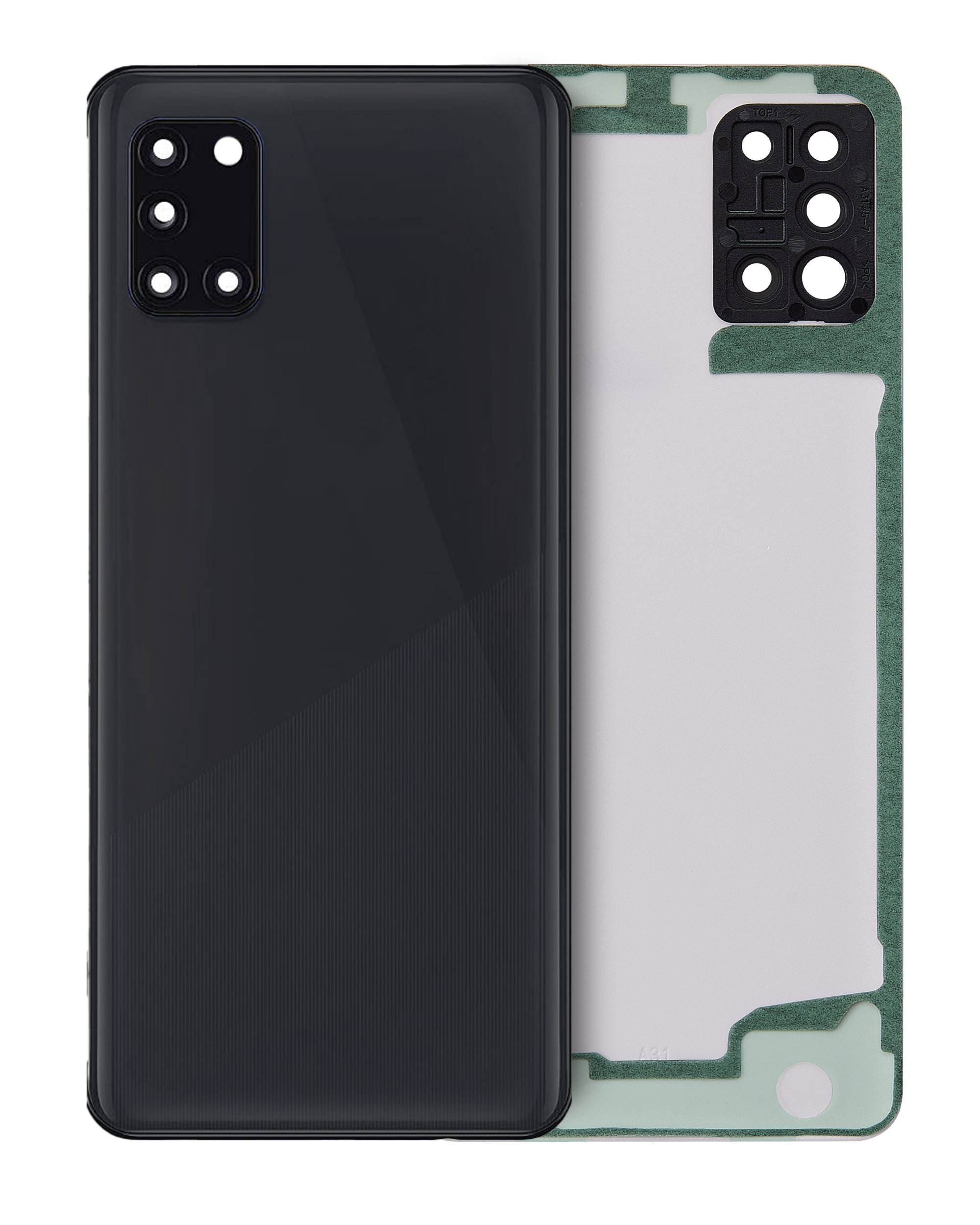 Back Cover Glass With Camera Lens Compatible For Samsung Galaxy A31 (A315 / 2020) (Service Pack) (Black)