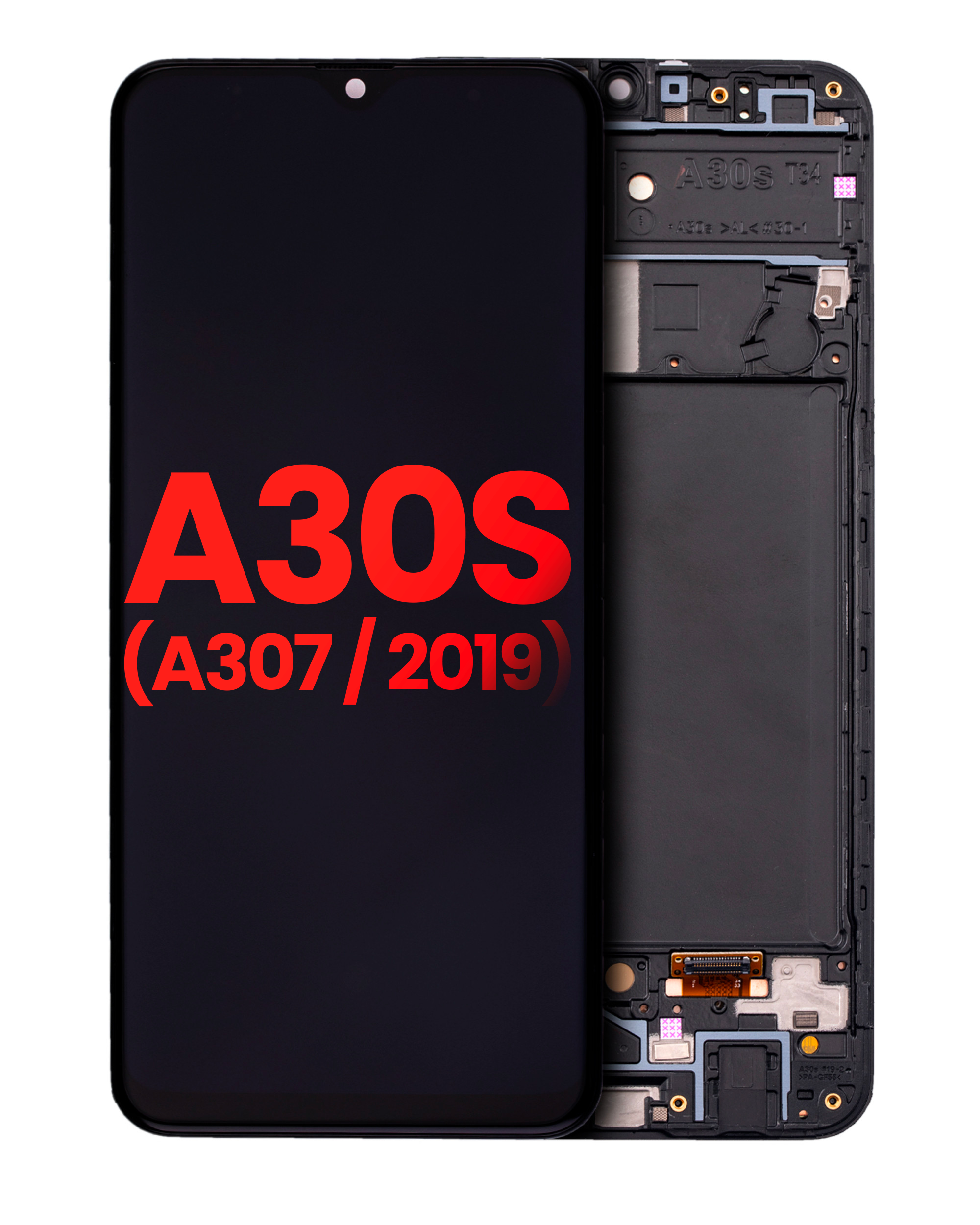 Oled Assembly With Frame Compatible For Samsung Galaxy A30S (A307 / 2019) (Aftermarket Plus) (All Colors)