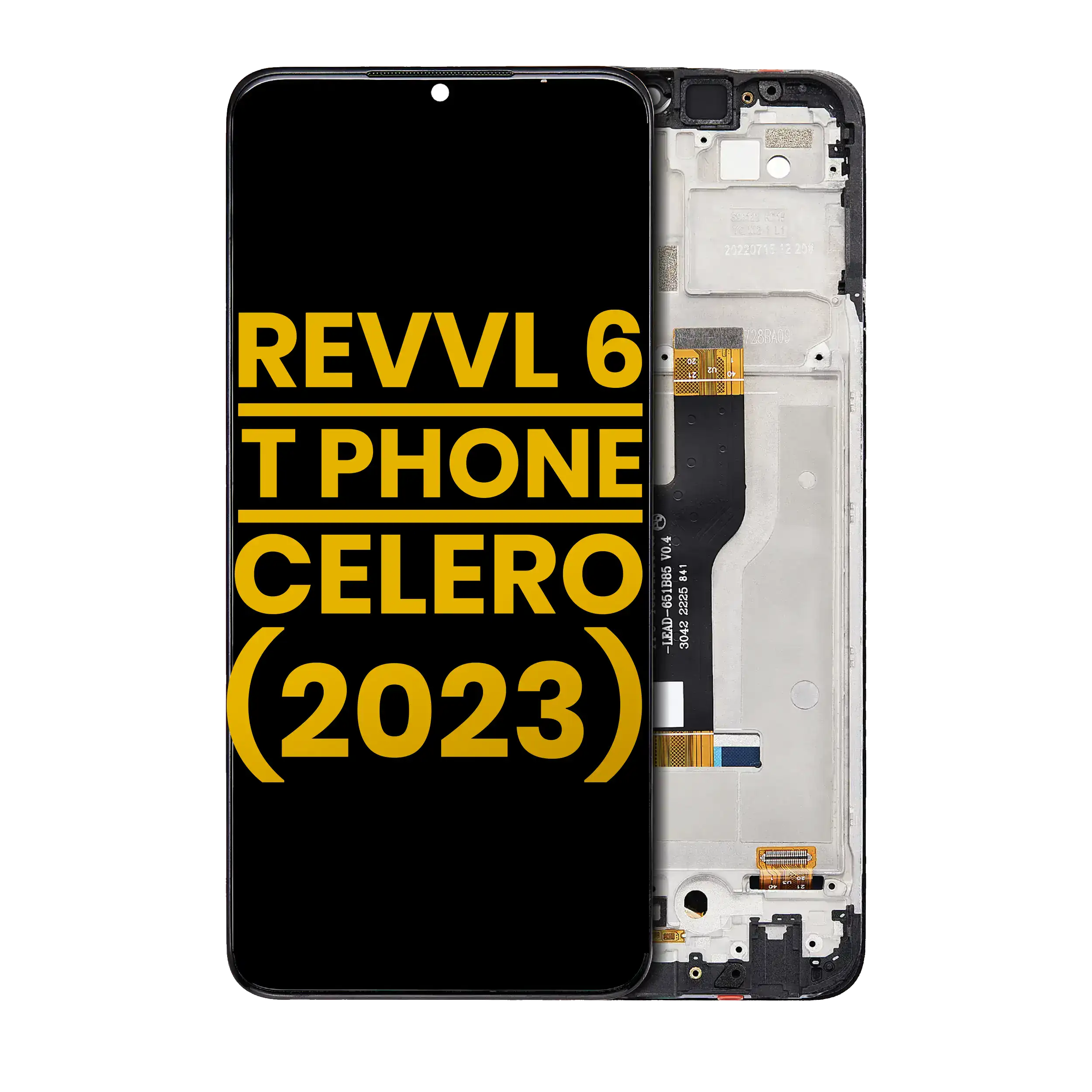 Lcd Assembly With Frame Compatible For T-Mobile Revvl 6 / T Phone 5G / Boost Mobile Celero 5G（2023）(Refurbished) (All Colors)