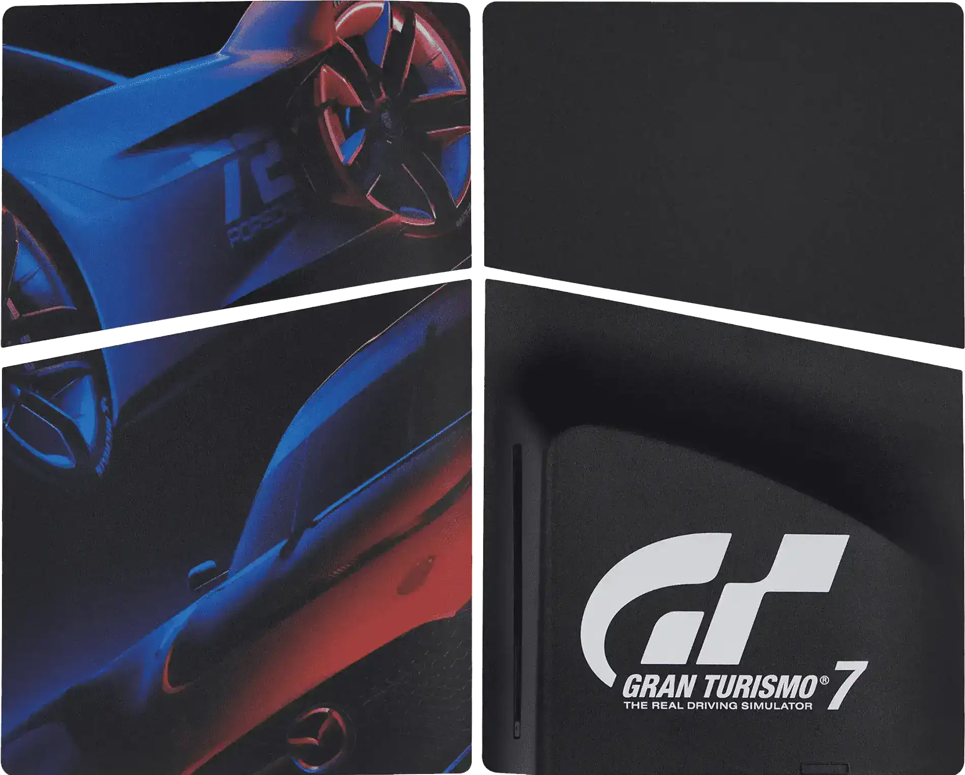 Faceplate Cover (Top & Bottom) Compatible For Sony Playstation 5 Slim Disc Edition (Gran Turismo 7)