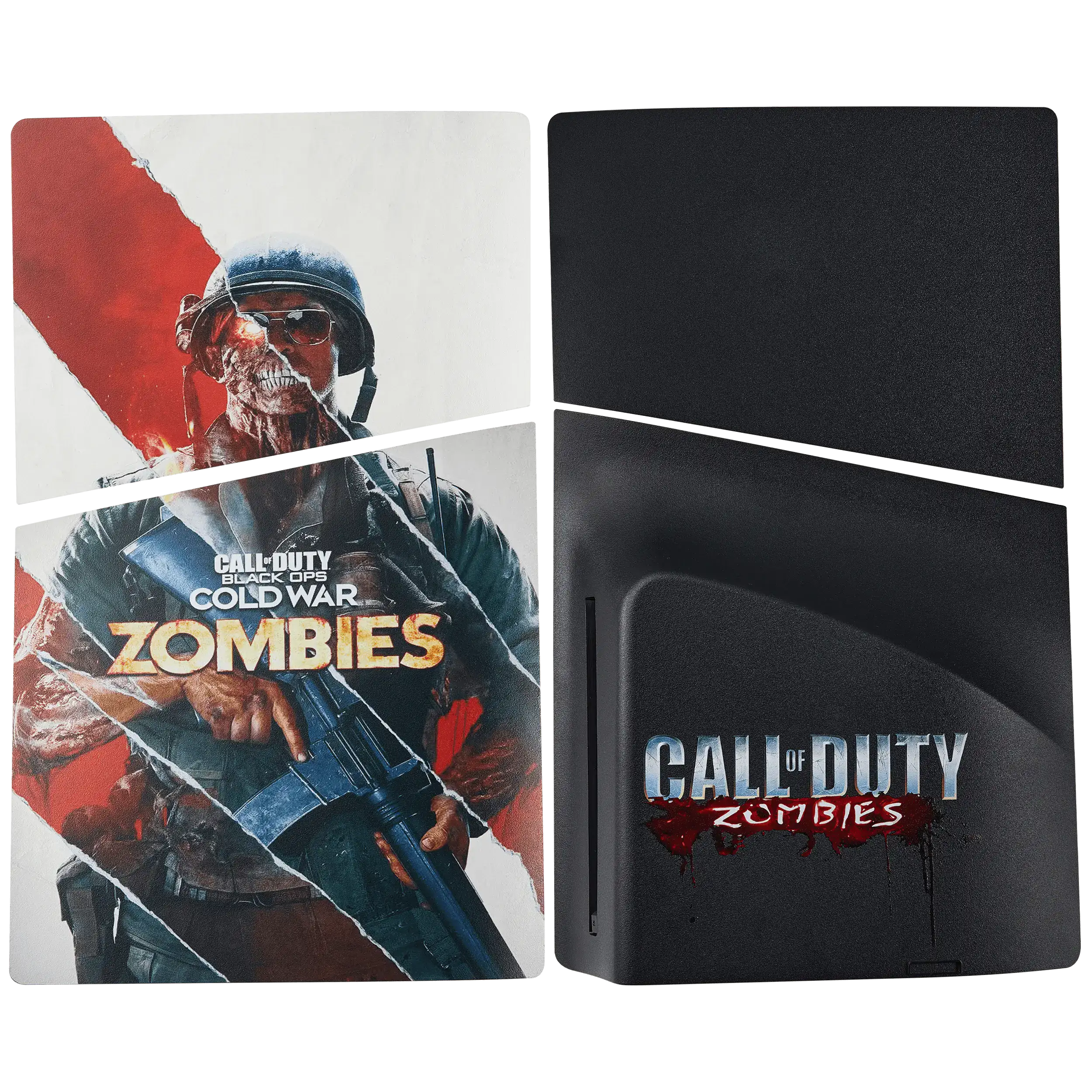 Faceplate Cover (Top & Bottom) Compatible For Sony Playstation 5 Slim Disc Edition (Call Of Duty: Black Ops Cold War Zombies)