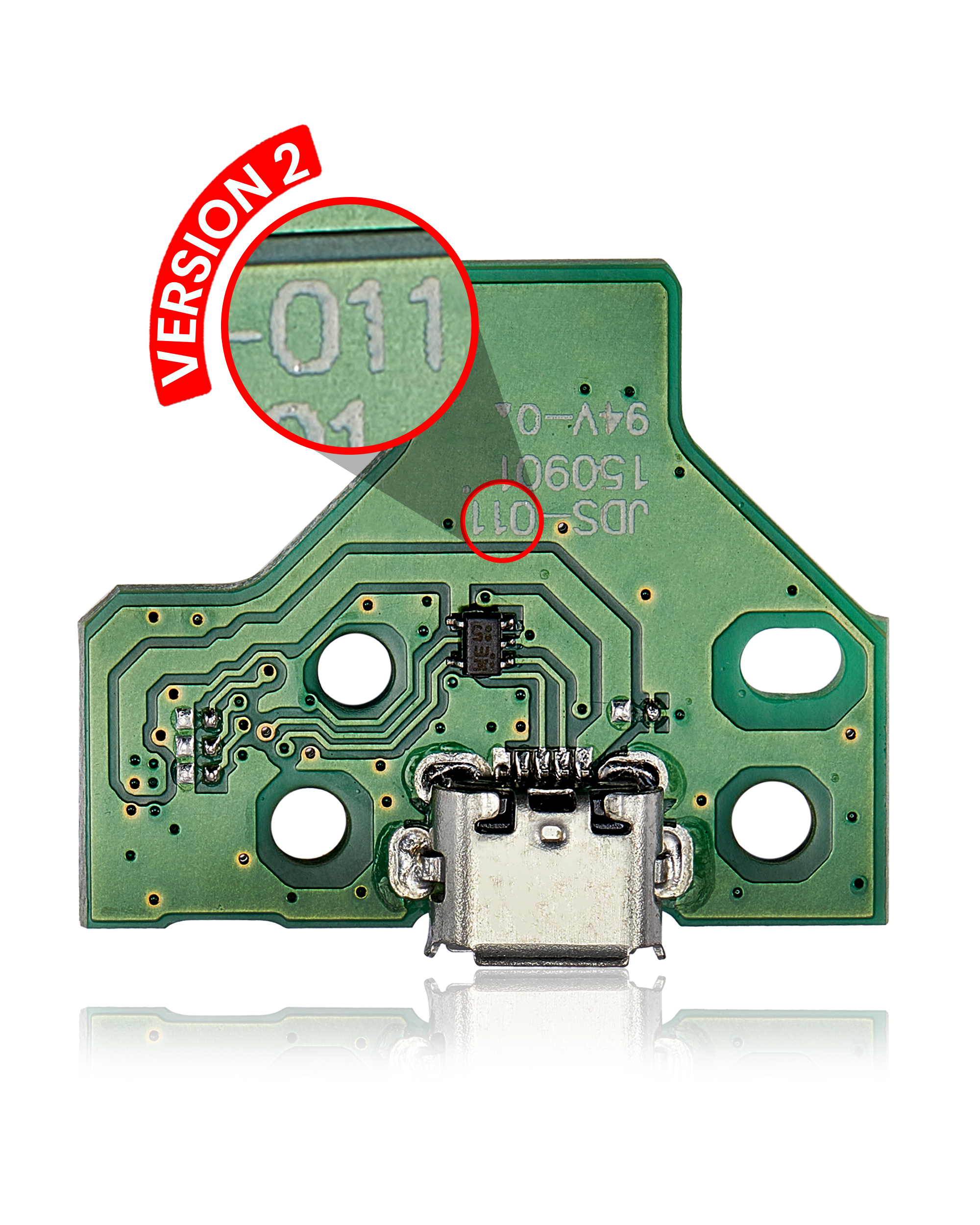 Micro Usb Charging Port Board With 12-Pin Flex Cable For Playstation 4 Controllers (Version 2: Jds-011)