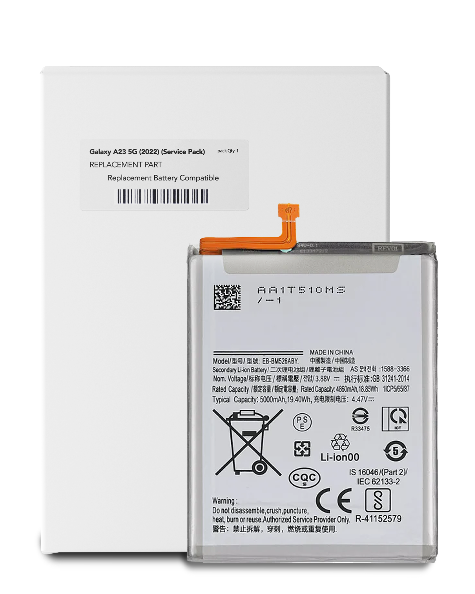 Replacement Battery Compatible For Samsung Galaxy A23 5G (A236 / 2022) (Eb-Bm526Abs) (Service Pack)