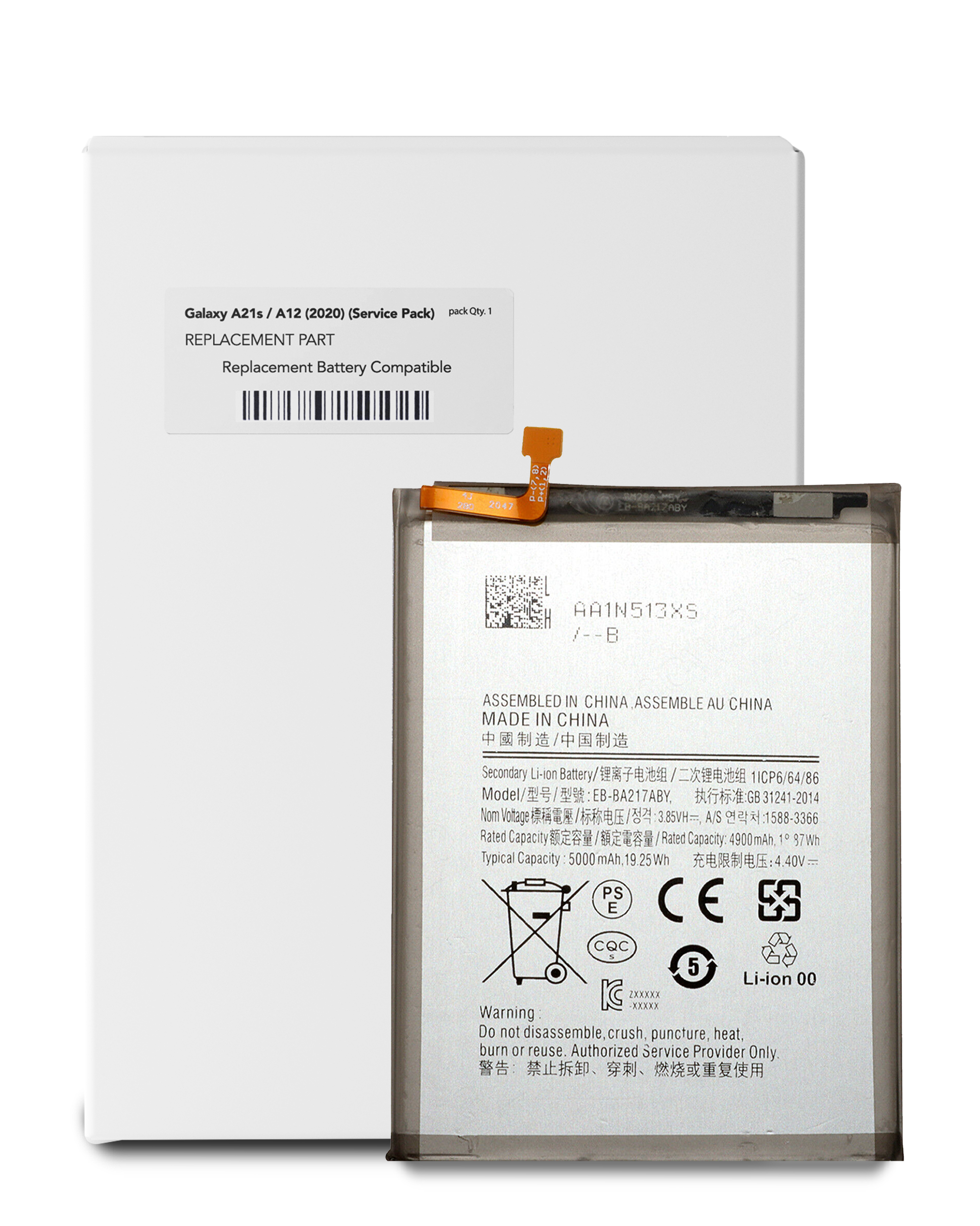 Replacement Battery Compatible For Samsung Galaxy A21S (A217 / 2020) / A12 (A125 / 2020)  (Eb-Ba217Aby) (Service Pack)