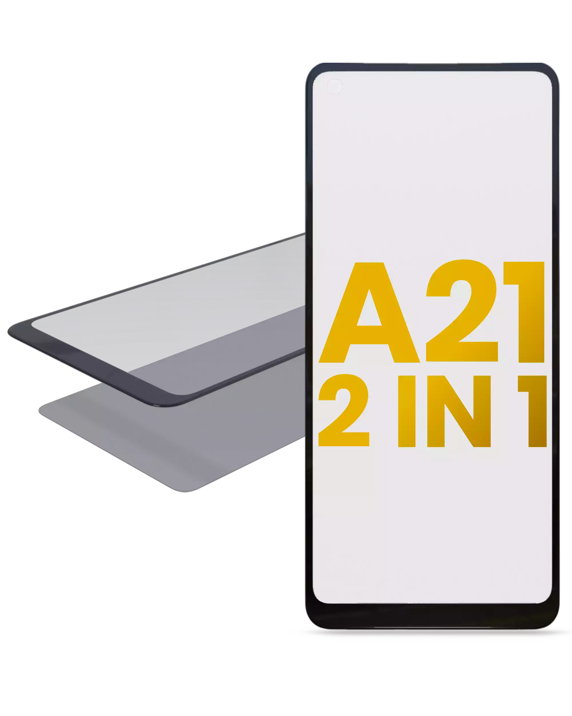 2 In 1 Front Glass With Oca Compatible For Samsung Galaxy A21 (A215 / 2020)