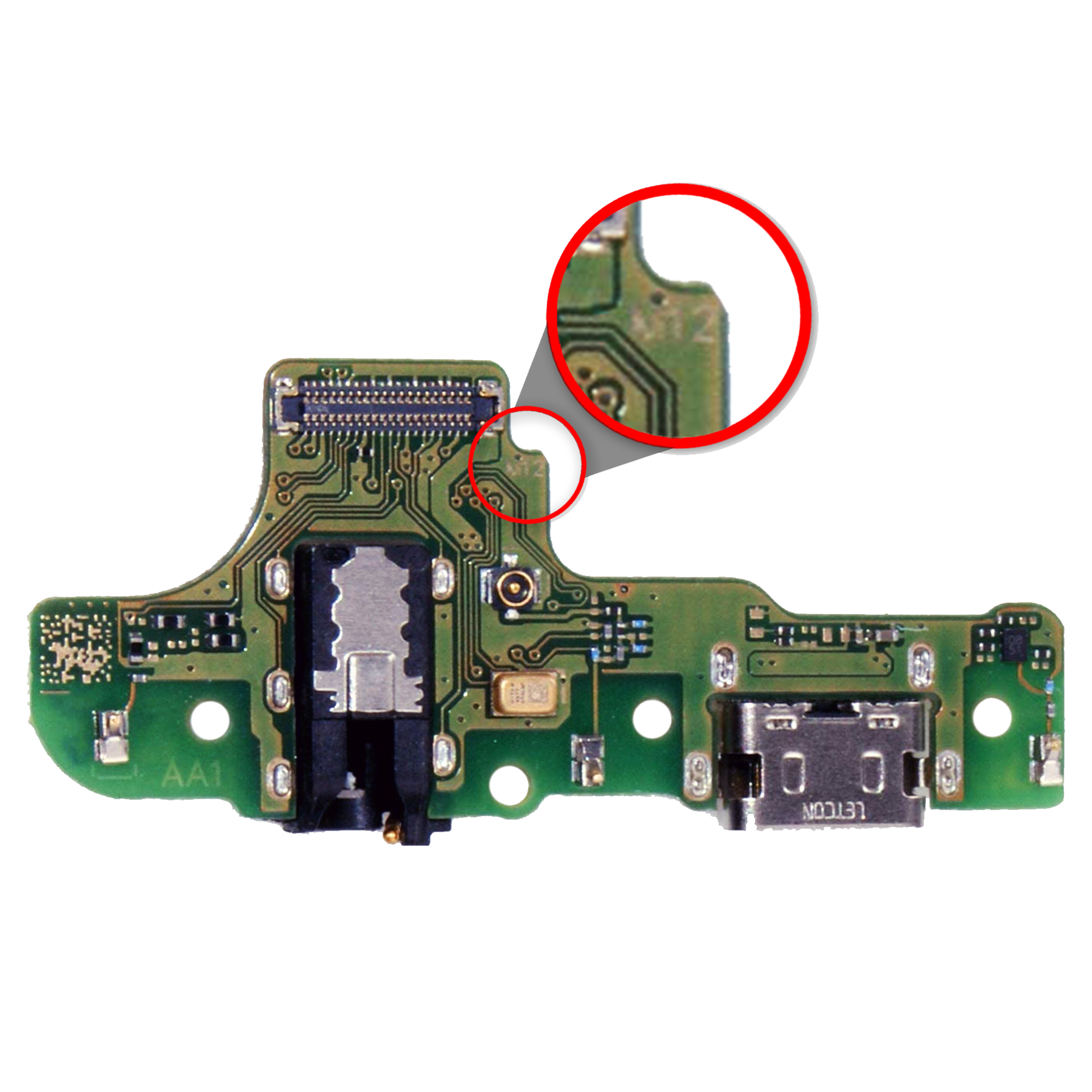 Charging Port With Board Compatible For Samsung Galaxy A20S (A207F / 2019) (M12) (International Version) (Aftermarket Plus)