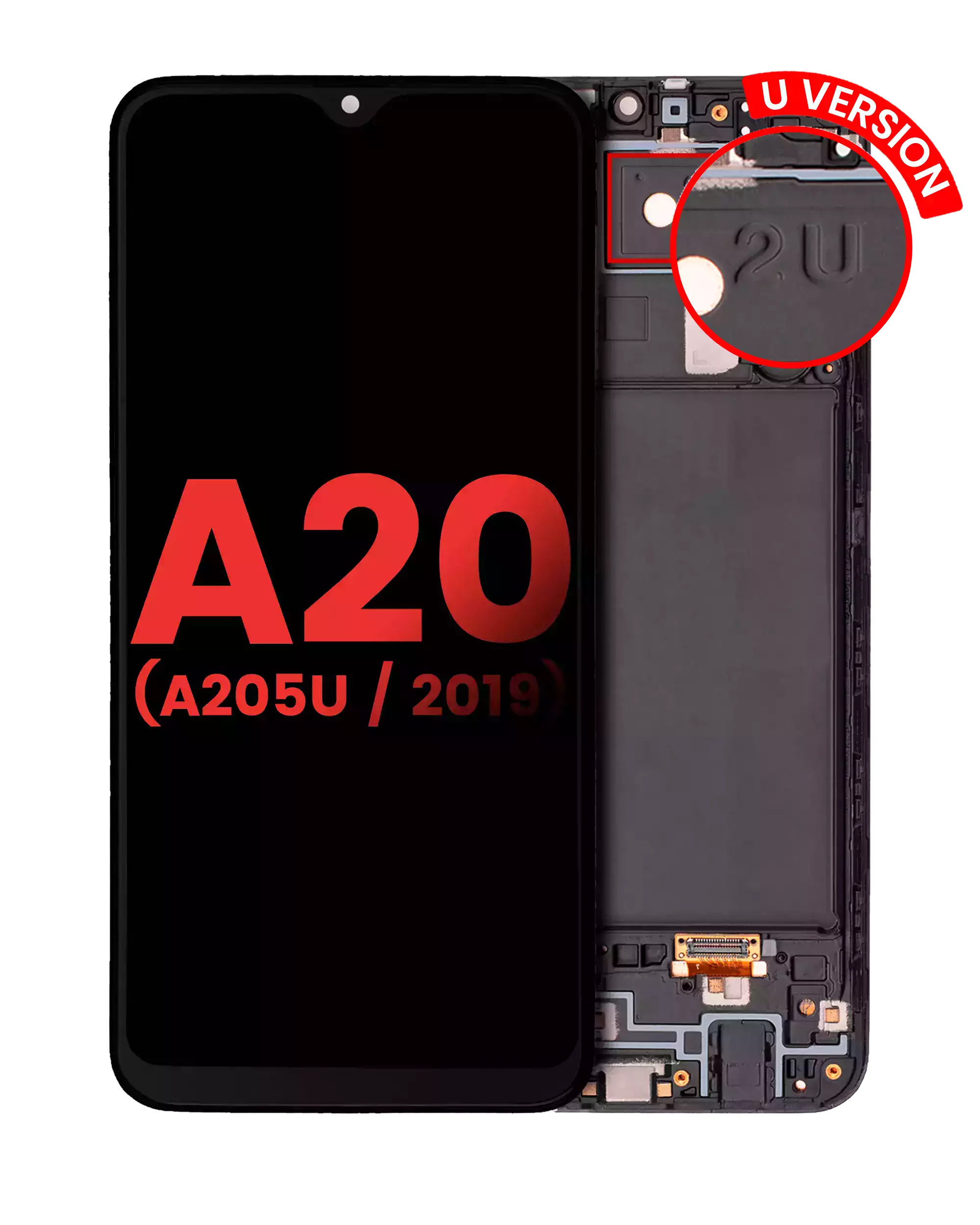 Oled Assembly With Frame Compatible For Samsung Galaxy A20 (A205U / 2019) (U Version) (Aftermarket Plus) (All Colors)