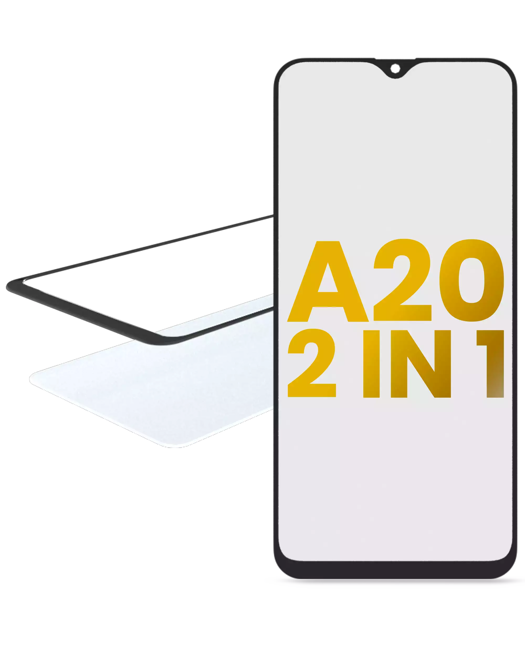 2 In 1 Front Glass With Oca Pre-Installed Compatible For Samsung Galaxy A20 (A205 / 2019)