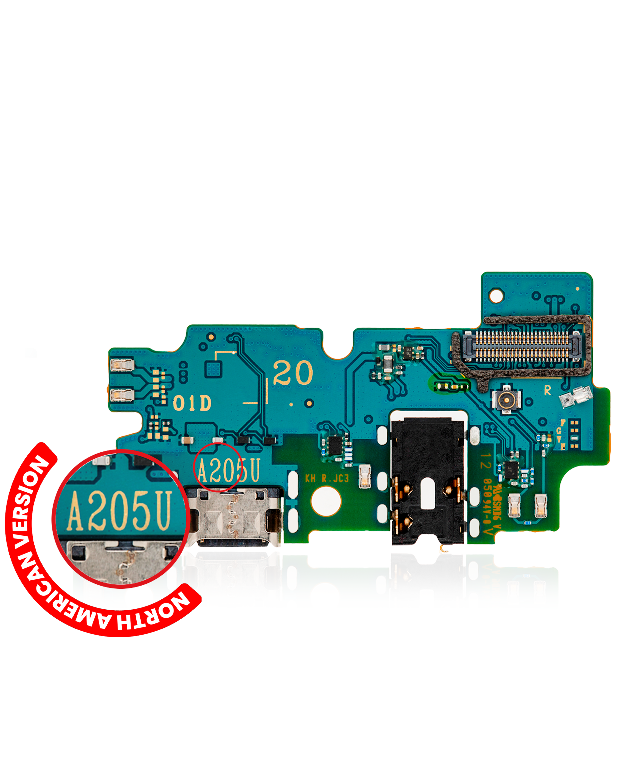 Charging Port With Board Compatible For Samsung Galaxy A20 (A205U / 2019) (Us Version) (Service Pack)