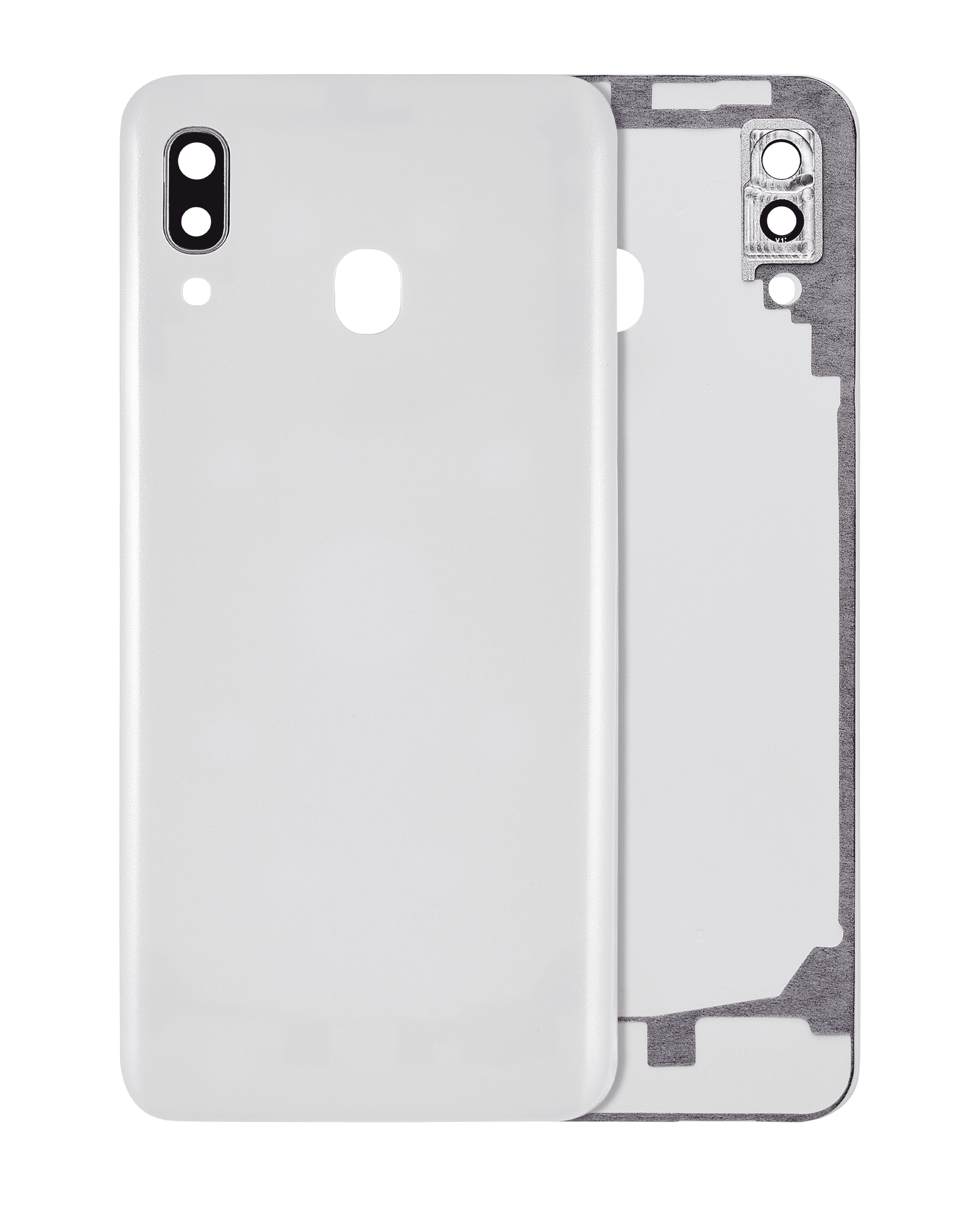 Back Cover Glass With Camera Lens Compatible For Samsung Galaxy A20 (A205 / 2019) (Aftermarket Plus) (White)