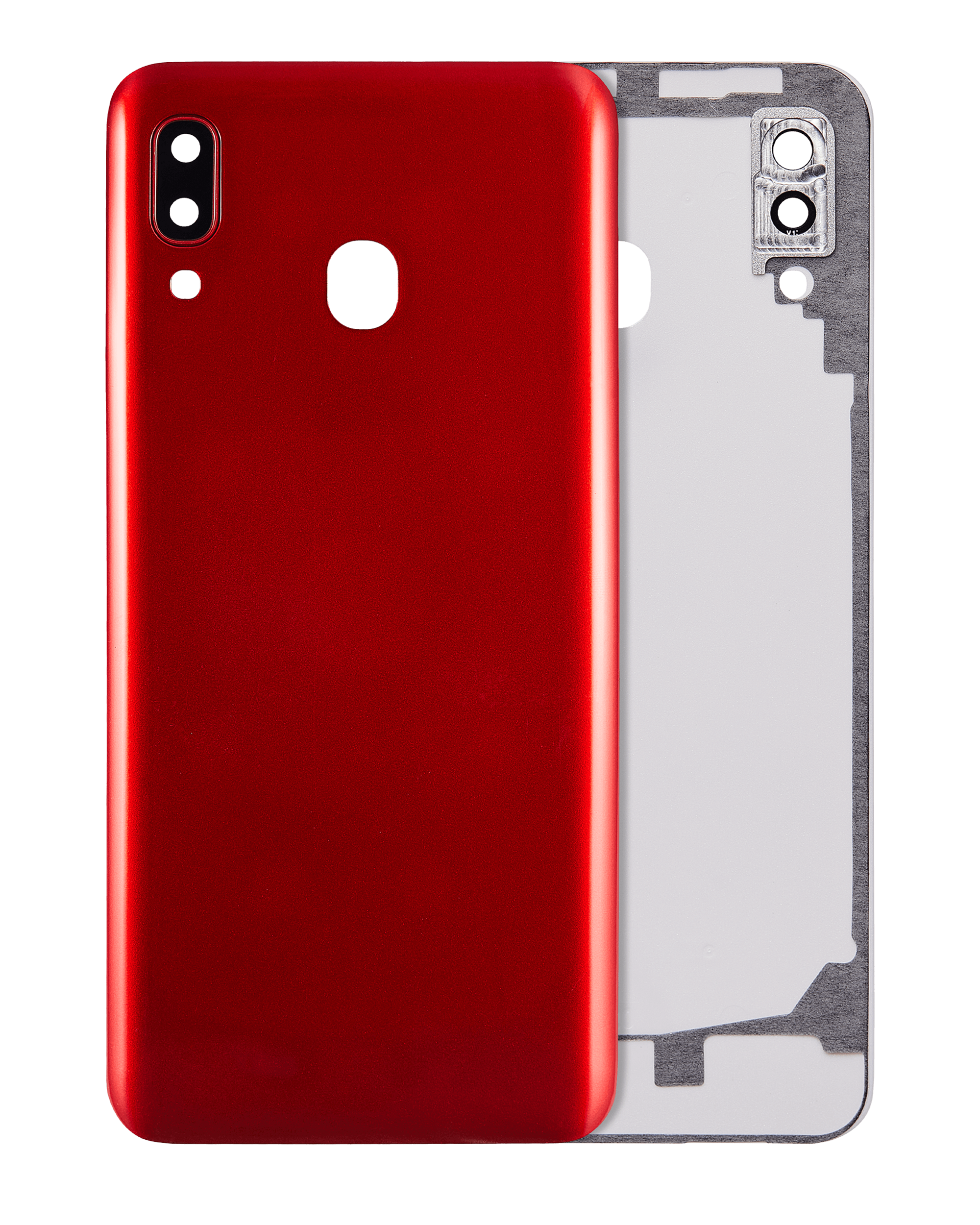 Back Cover Glass With Camera Lens Compatible For Samsung Galaxy A20 (A205 / 2019) (Aftermarket Plus) (Red)