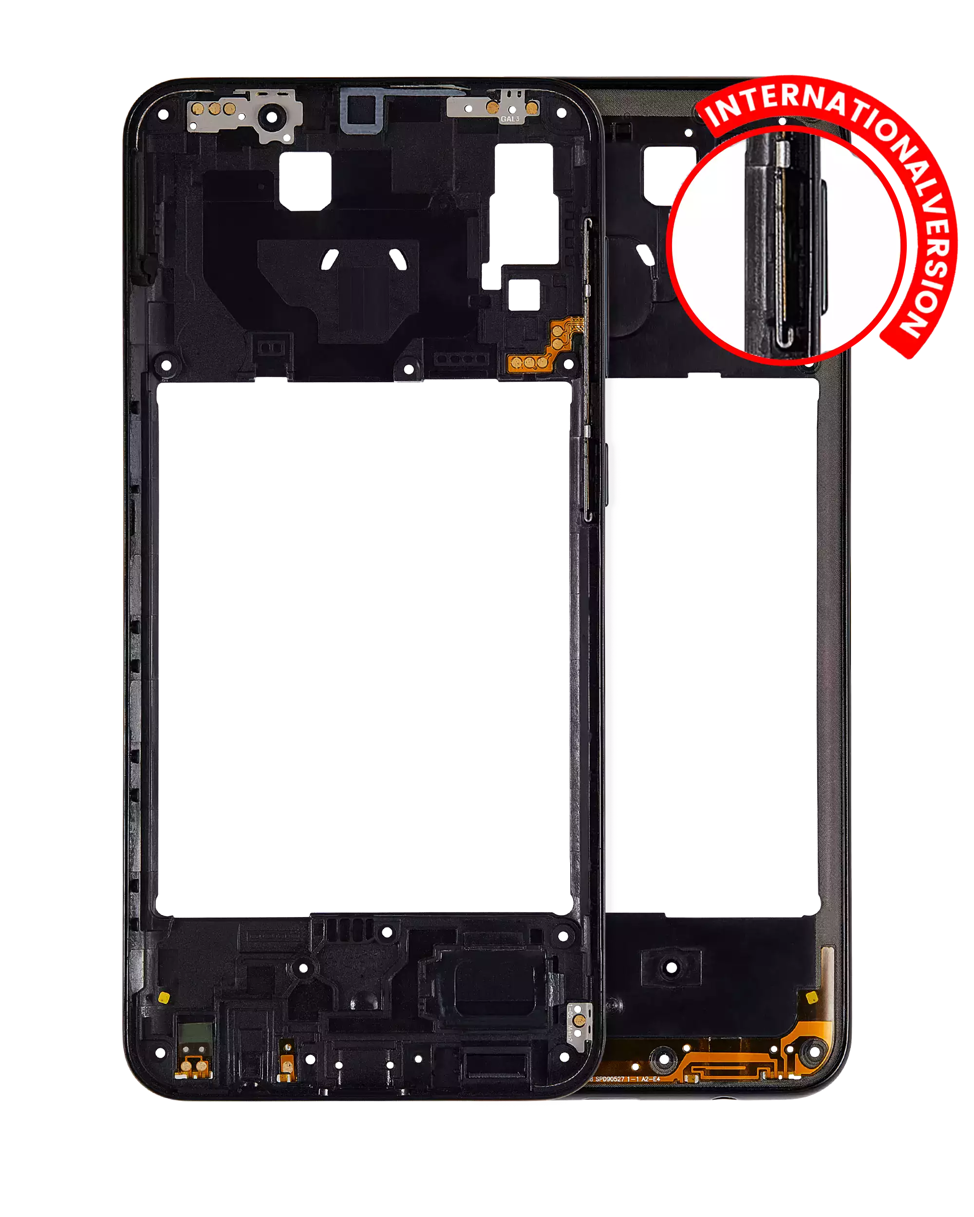 Mid-Frame Housing Compatible For Samsung Galaxy A20 (A205 / 2019) (International Version) (Black)